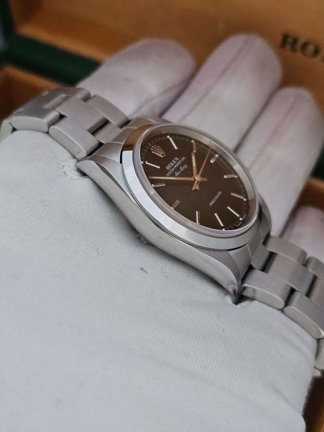 Rolex Oyster Perpetual Air-King 14000M Wristwatch, 1 Owner 2004 Full Set