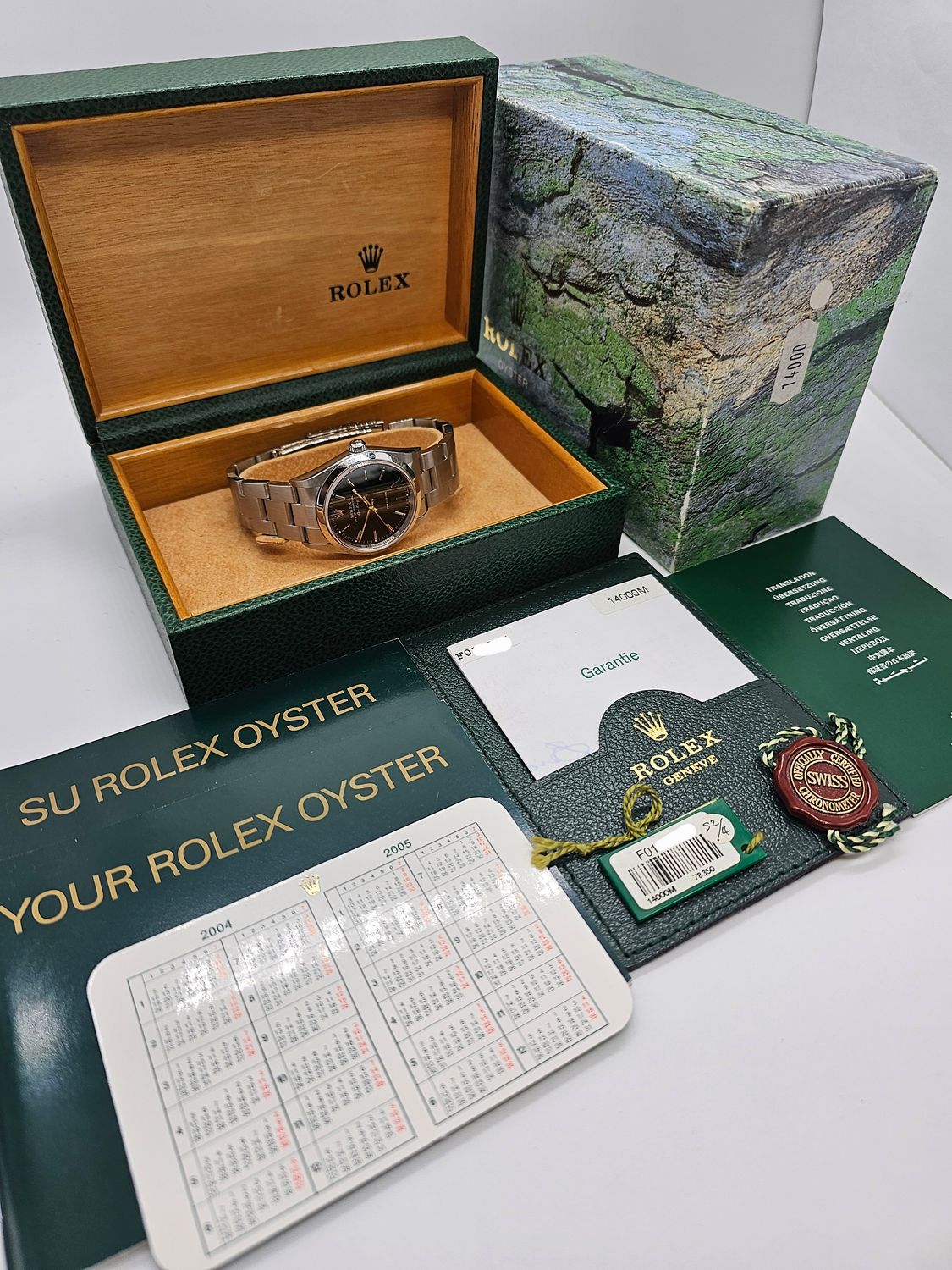 Rolex Oyster Perpetual Air-King 14000M Wristwatch, 1 Owner 2004 Full Set