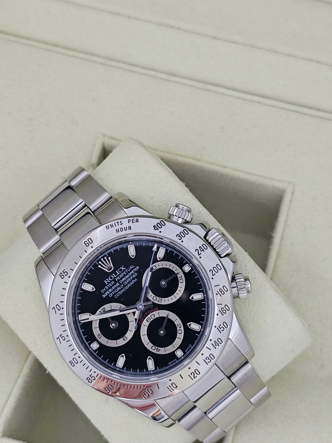 Rolex Cosmograph Daytona Black Dial Watch - 116520 2008 Box &amp; Papers