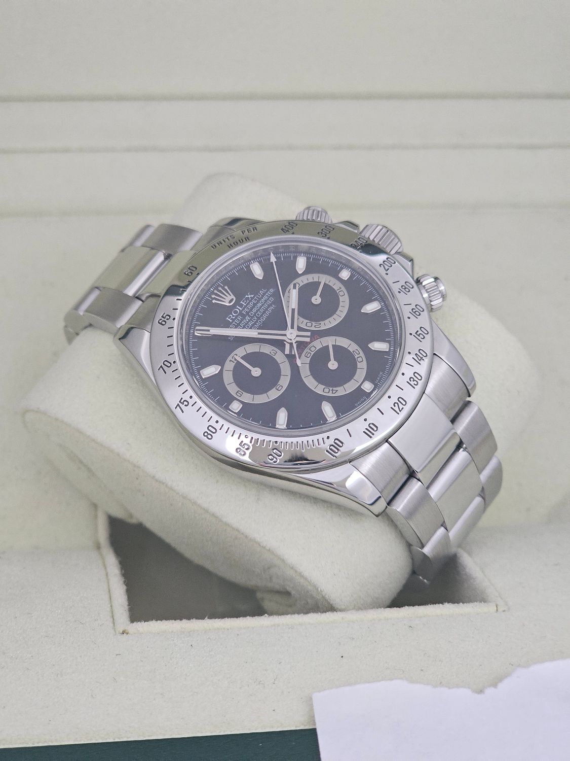 Rolex Cosmograph Daytona Black Dial Watch - 116520 2008 Box &amp; Papers