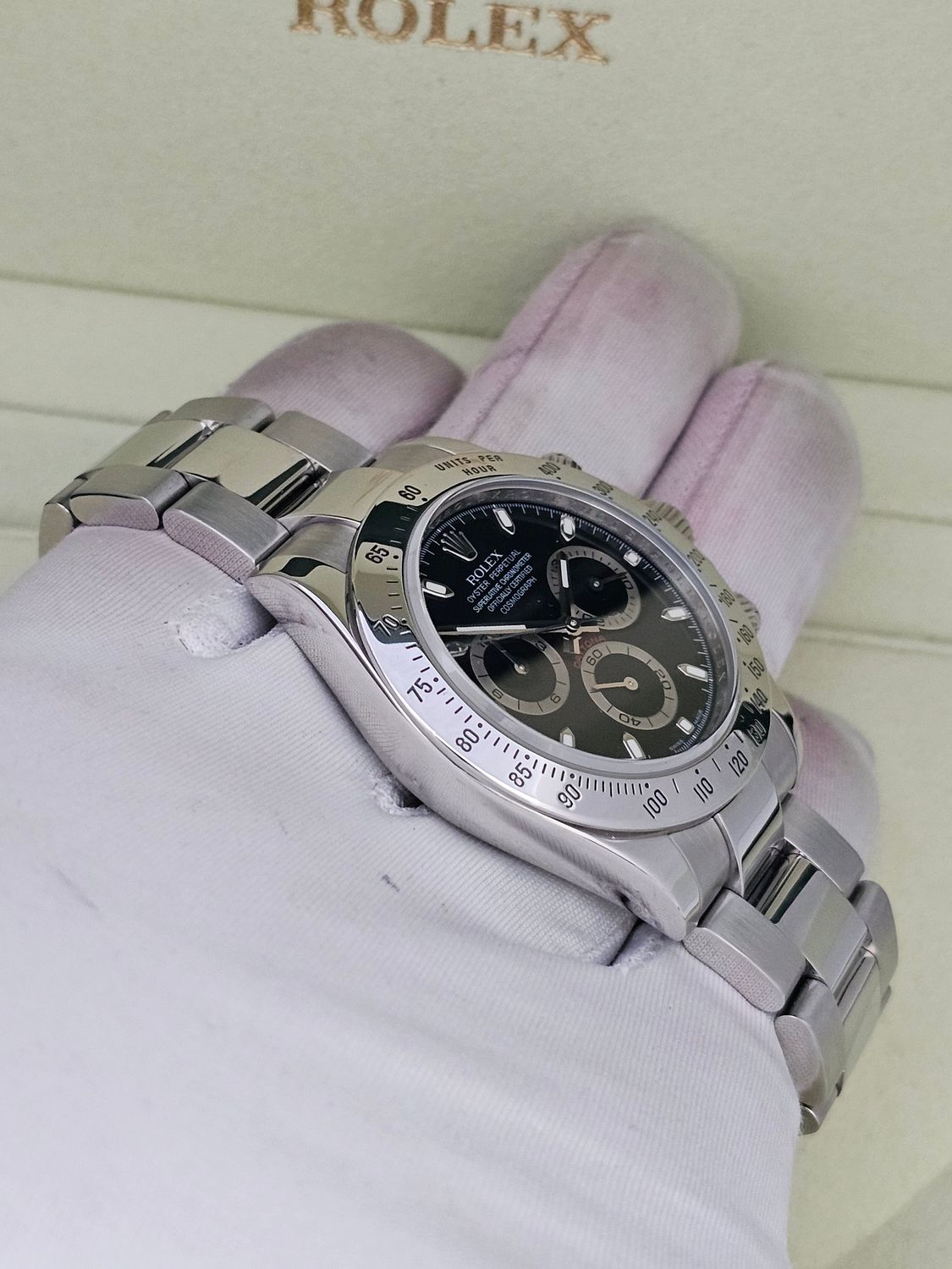 Rolex Cosmograph Daytona Black Dial Watch - 116520 2008 Box &amp; Papers