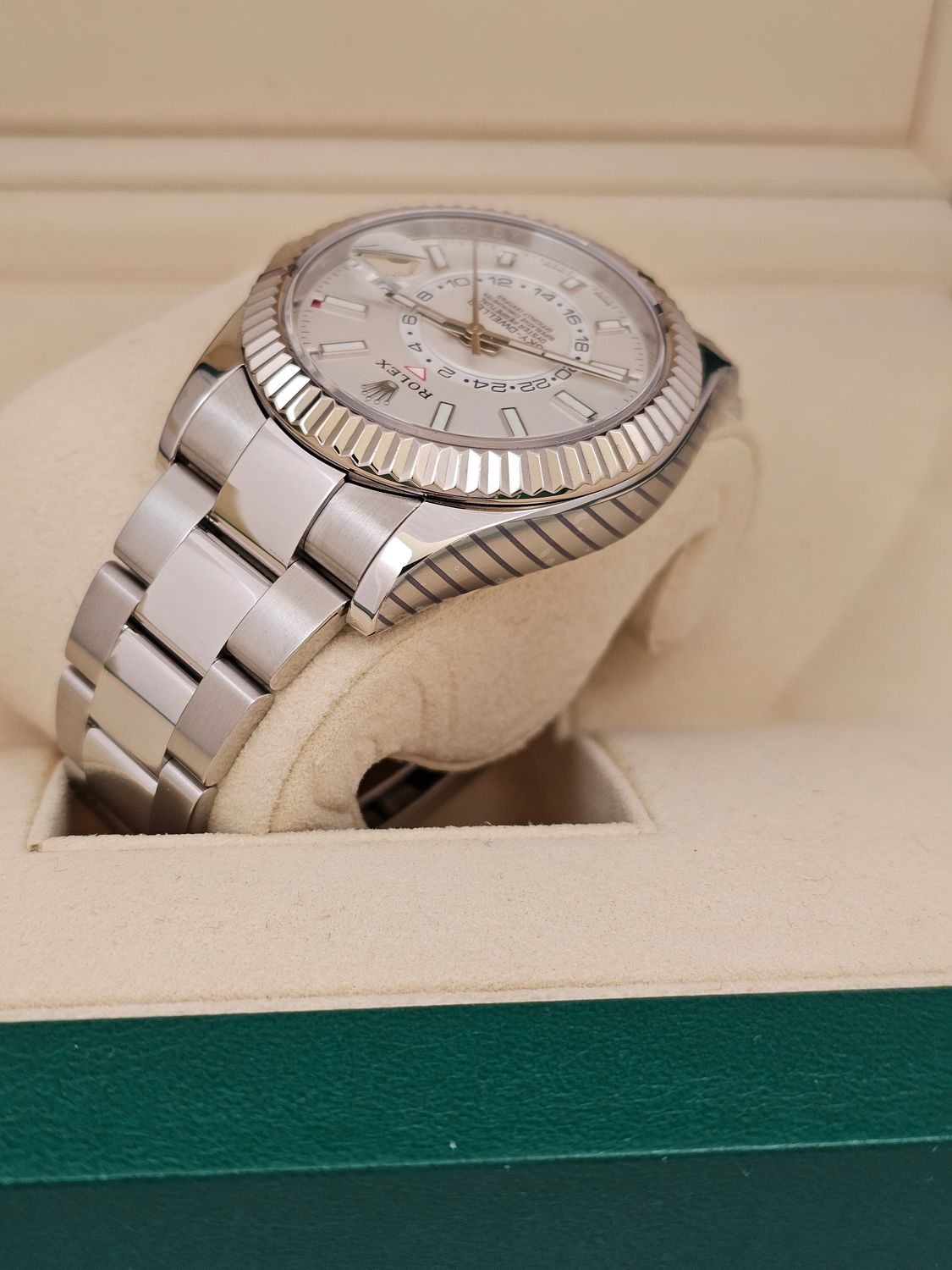 Rolex 326934 SkyDweller White Dial Oyster, 2018 Box &amp; Papers, 2024 Rolex Service