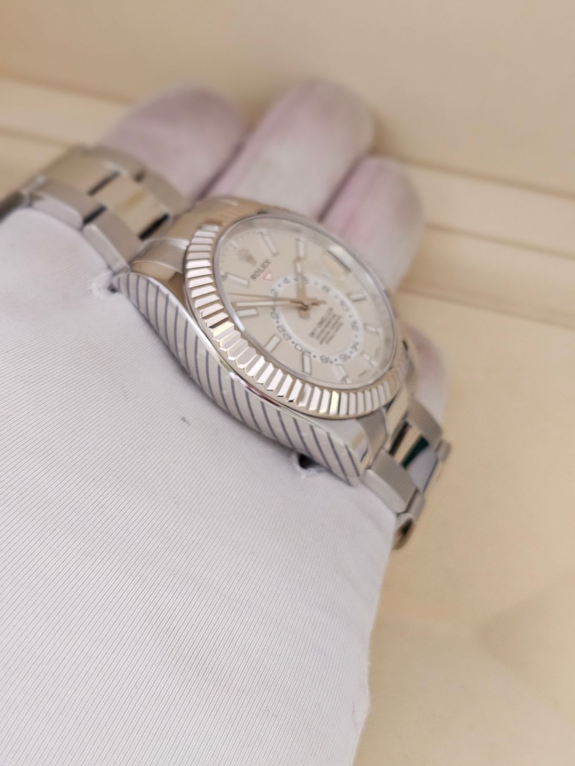 Rolex 326934 SkyDweller White Dial Oyster, 2018 Box &amp; Papers, 2024 Rolex Service