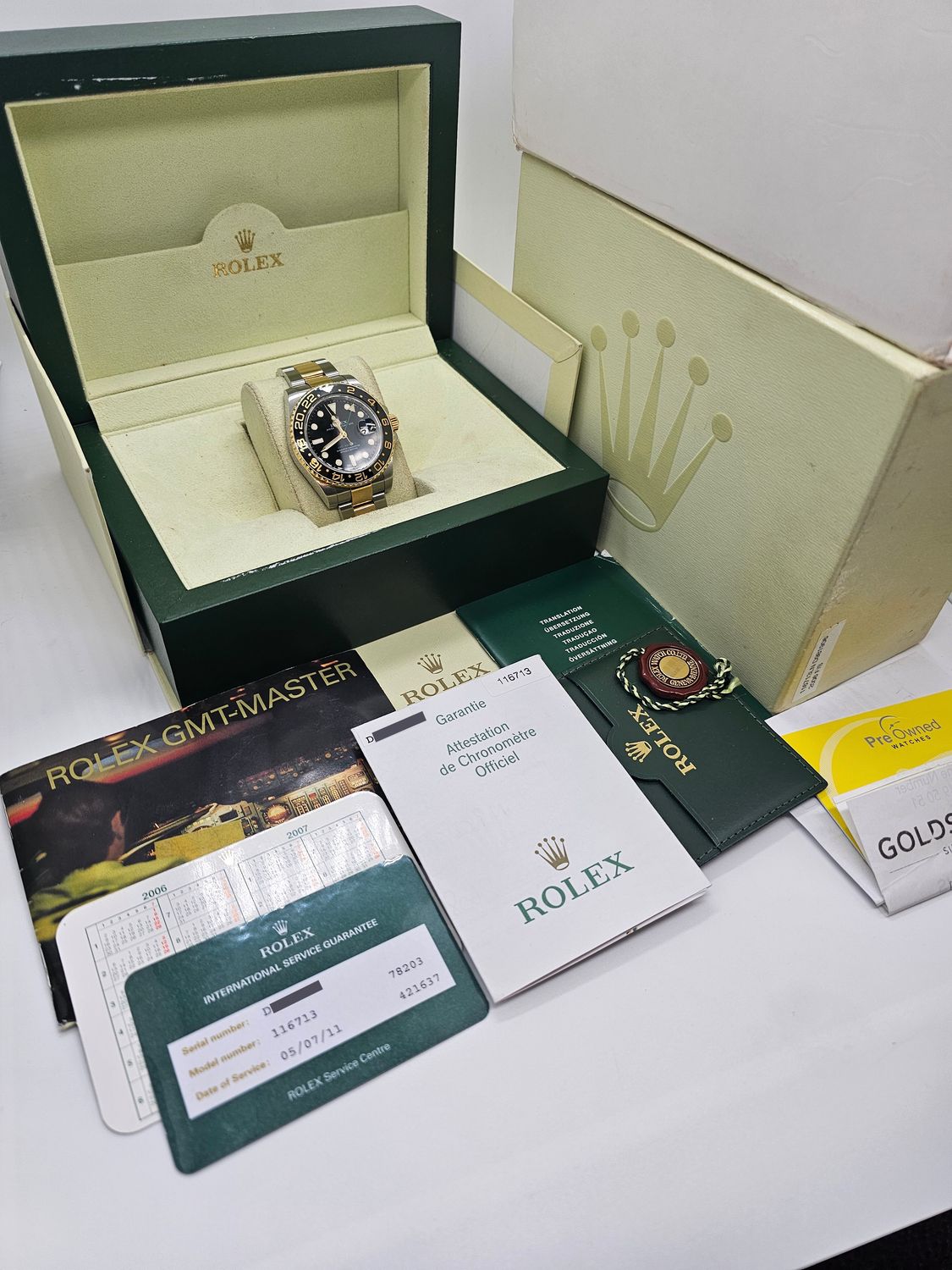 Rolex GMT-Master II Black Watch - 116713LN 2006 Box &amp; Papers, 2011 Rolex Service
