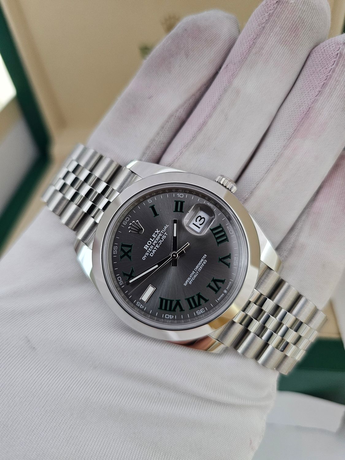 Rolex Datejust 41mm Watch Ref: 126300 Wimbledon Dial - 2022 Full Set