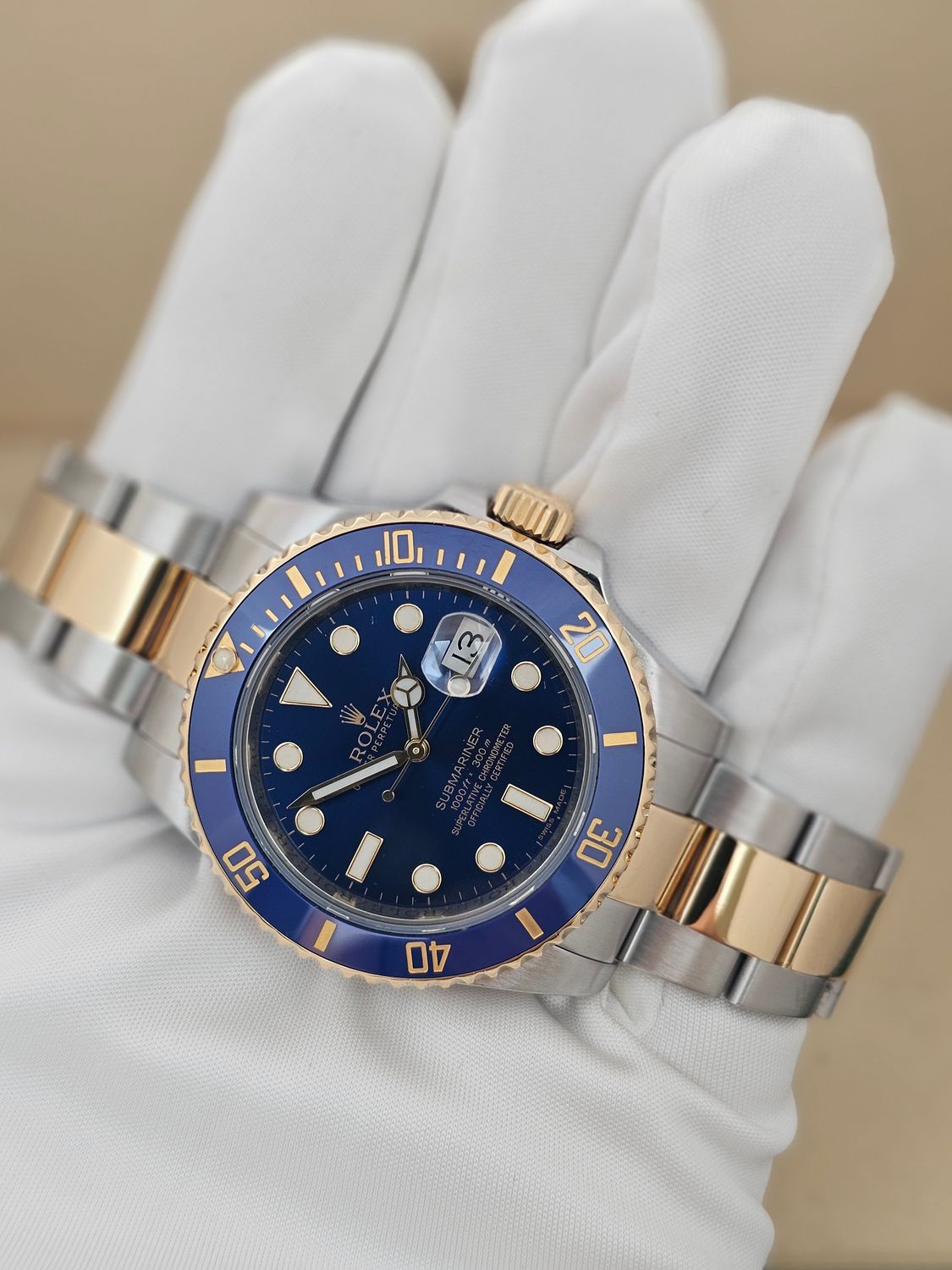 Rolex Submariner Watch 40mm ref 116613LB Bluesy, 2020 Rolex Service Box &amp; Papers