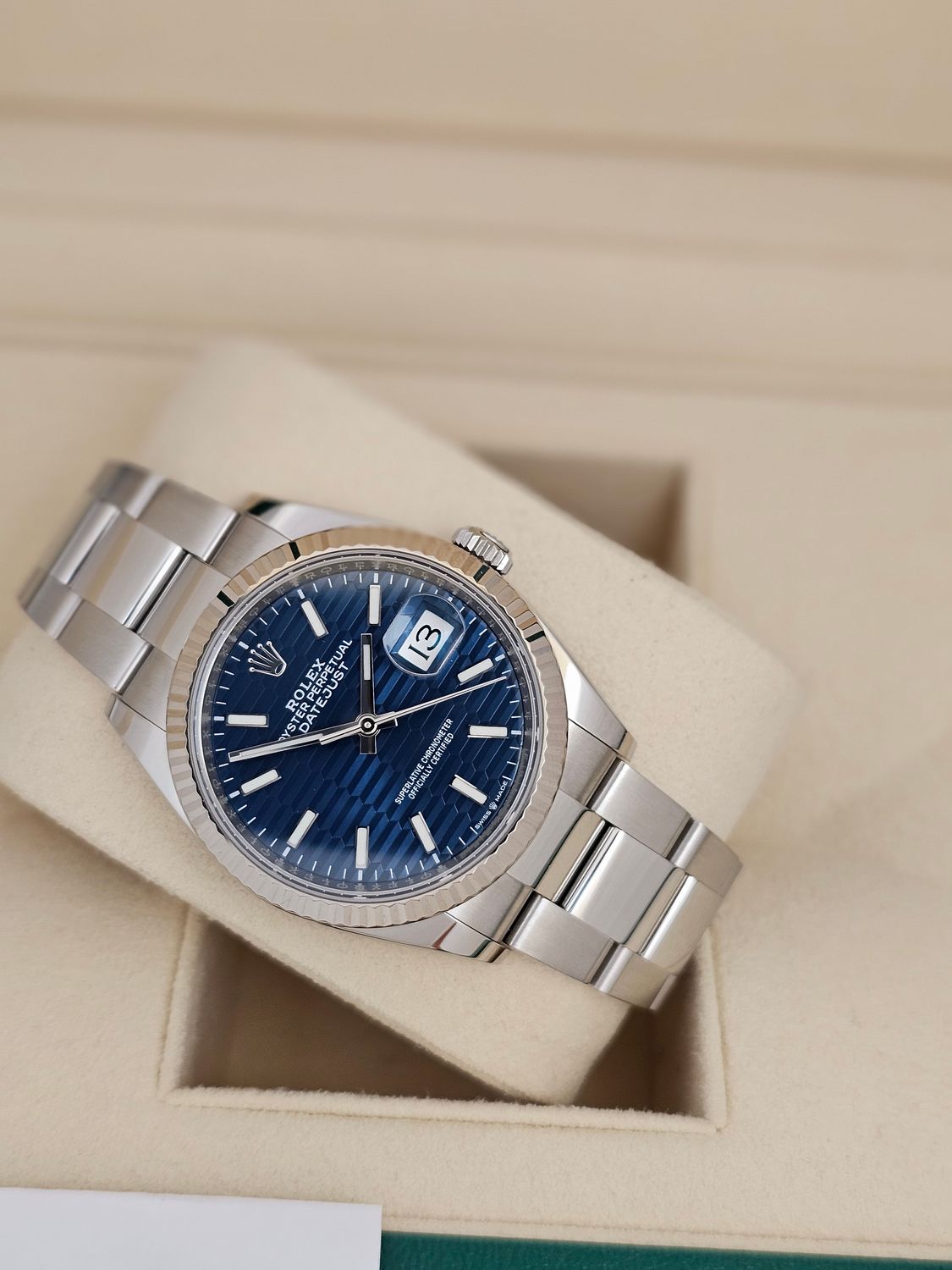 Rolex Datejust Watch Ref 126234 36mm - 2023 Blue Motif Dial, Full Set