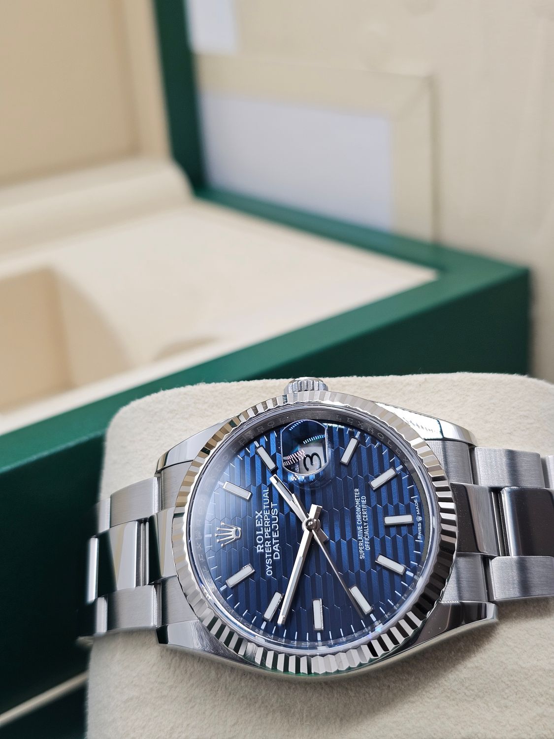 Rolex Datejust Watch Ref 126234 36mm - 2023 Blue Motif Dial, Full Set