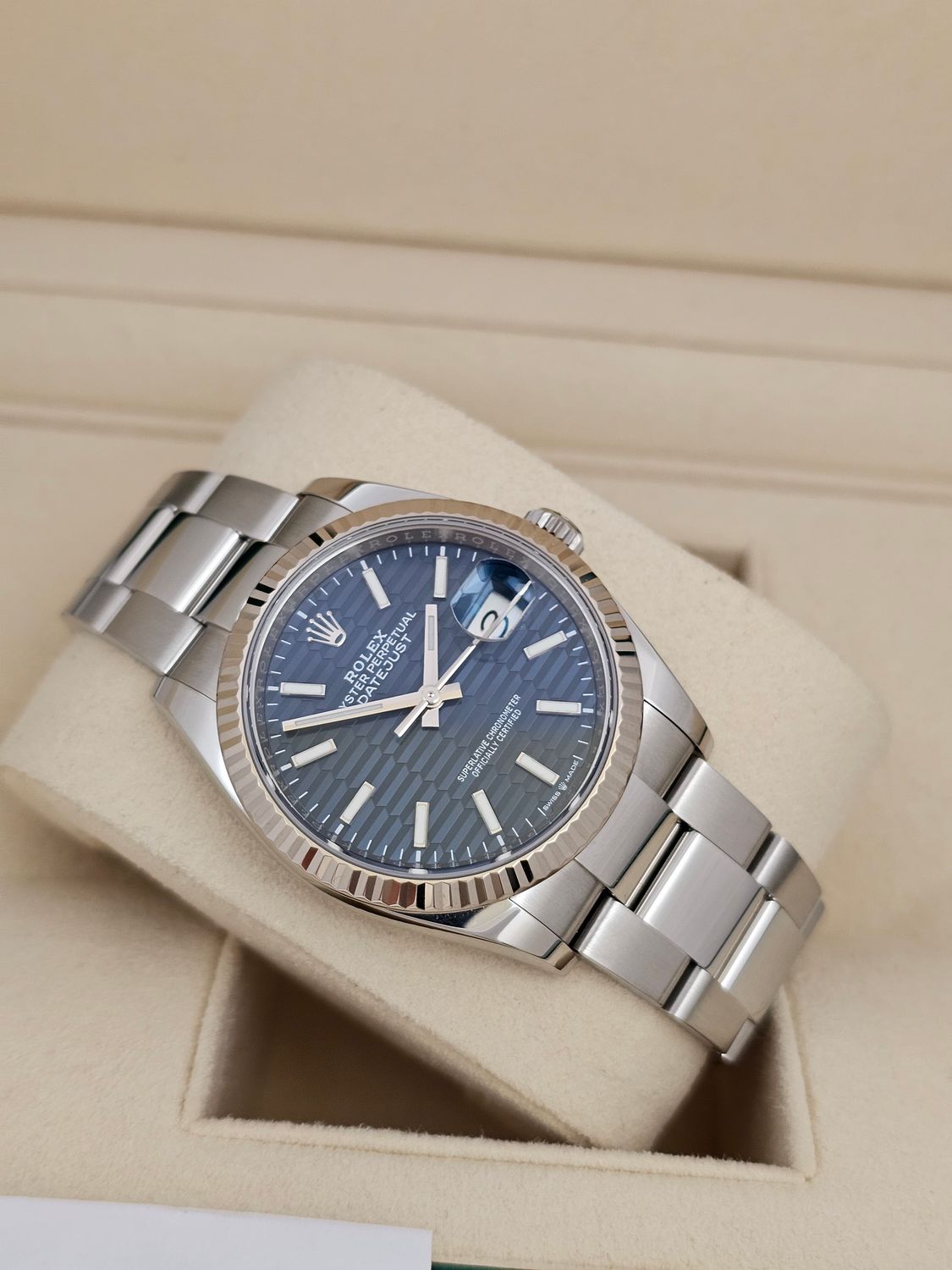 Rolex Datejust Watch Ref 126234 36mm - 2023 Blue Motif Dial, Full Set
