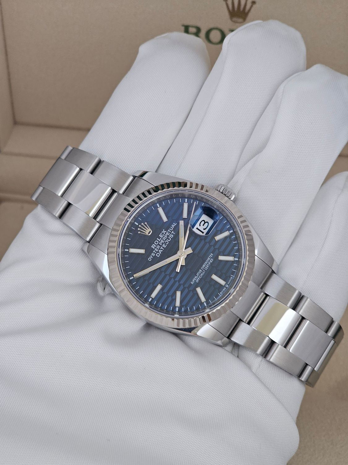 Rolex Datejust Watch Ref 126234 36mm - 2023 Blue Motif Dial, Full Set