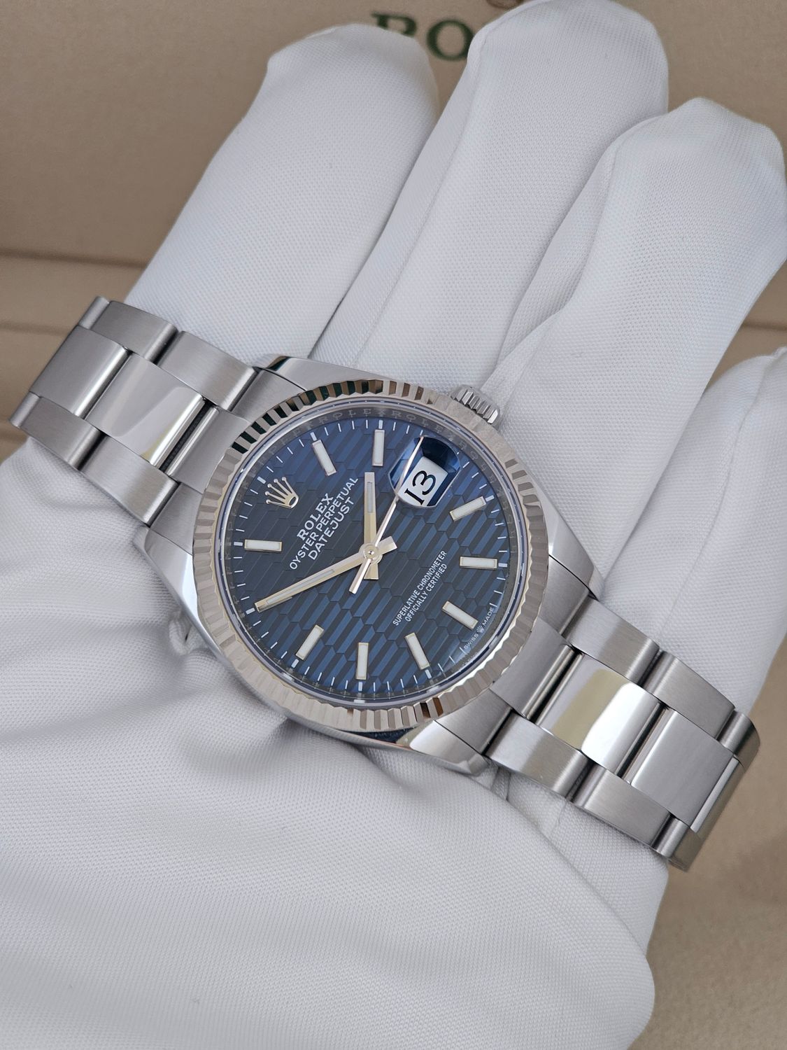 Rolex Datejust Watch Ref 126234 36mm - 2023 Blue Motif Dial, Full Set