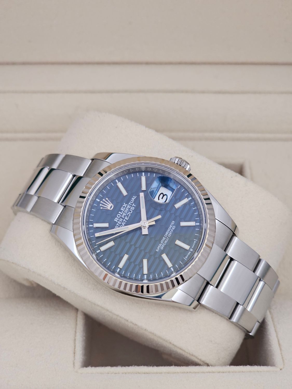 Rolex Datejust Watch Ref 126234 36mm - 2023 Blue Motif Dial, Full Set