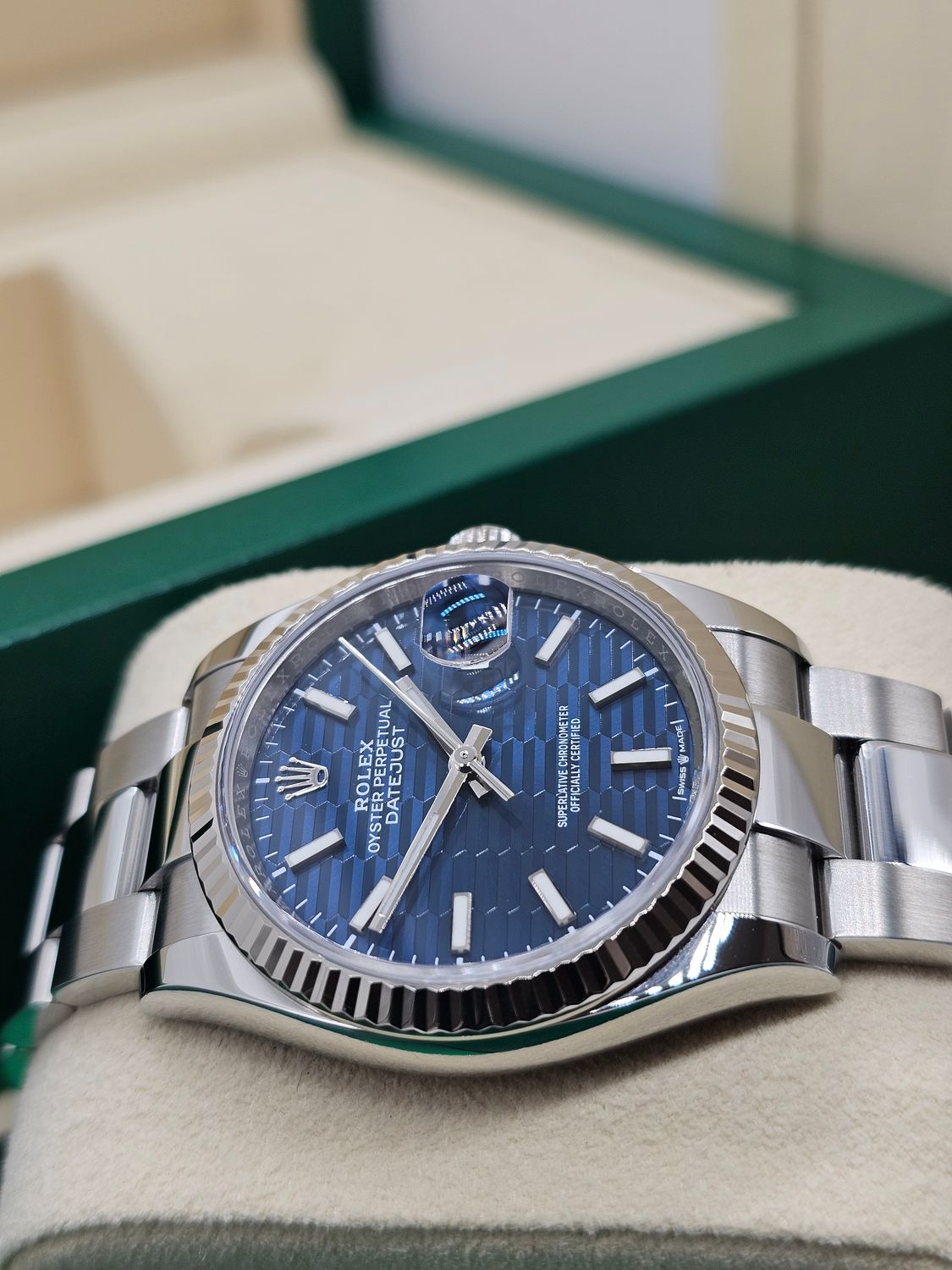 Rolex Datejust Watch Ref 126234 36mm - 2023 Blue Motif Dial, Full Set