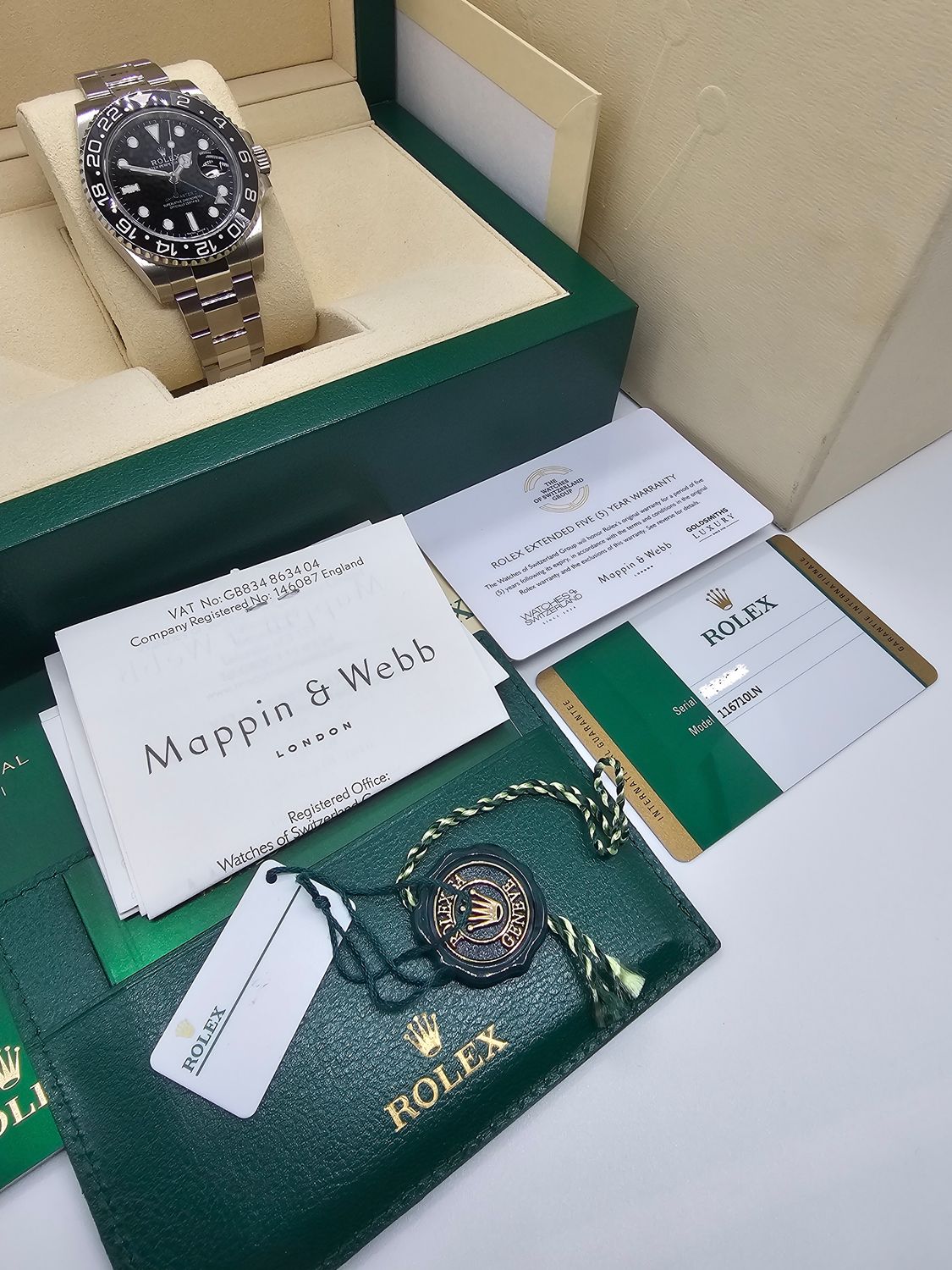 Rolex GMT-Master II 116710LN Watch, 2019 New/Unworn NOS Collectors Set
