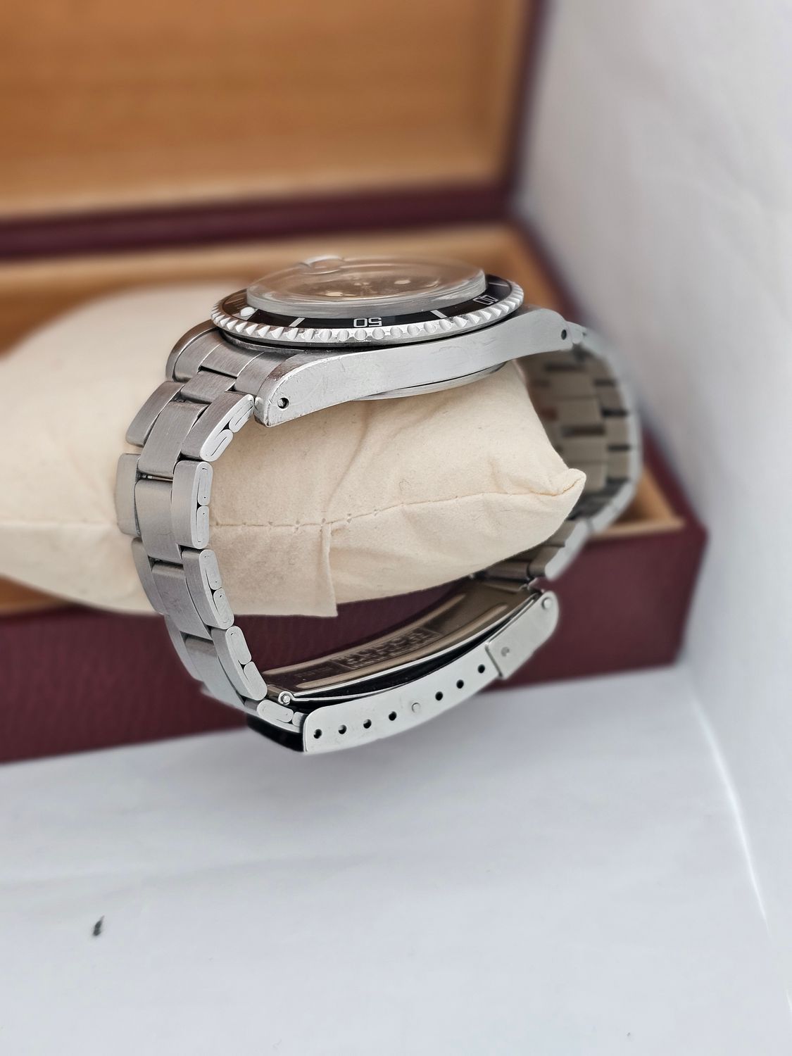 TUDOR Submariner Black 76100 Lollipop Watch, 1986 Box&amp;Papers, Receipt, Unpolished