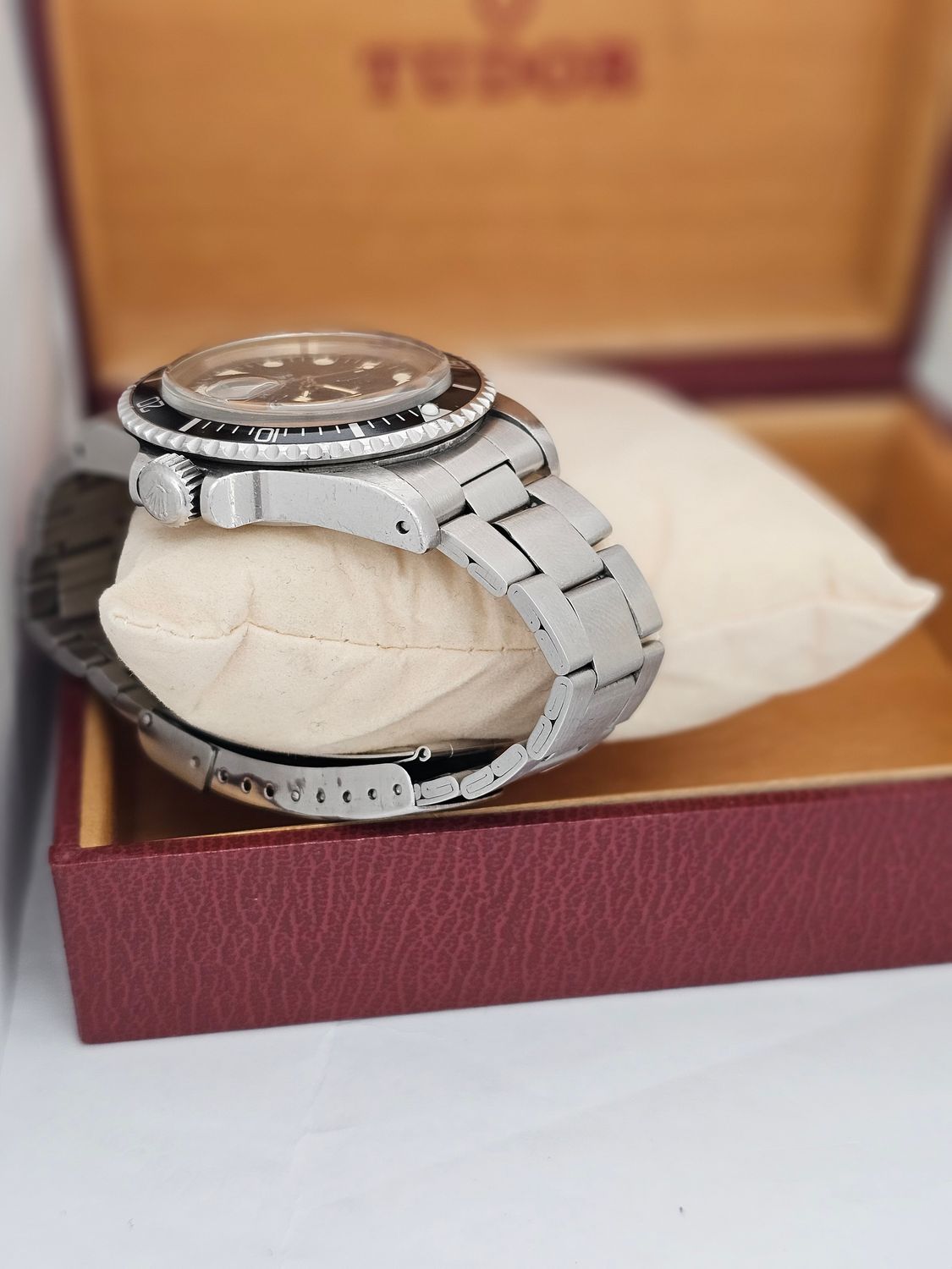 TUDOR Submariner Black 76100 Lollipop Watch, 1986 Box&amp;Papers, Receipt, Unpolished