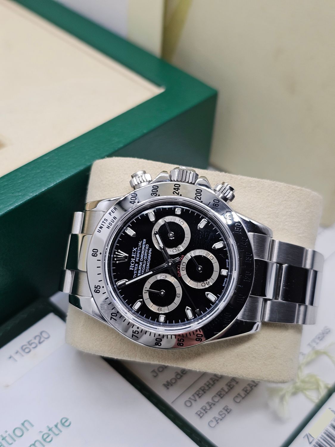 Rolex Cosmograph Daytona Black Dial Watch - 116520 2006 Full Collectors Set