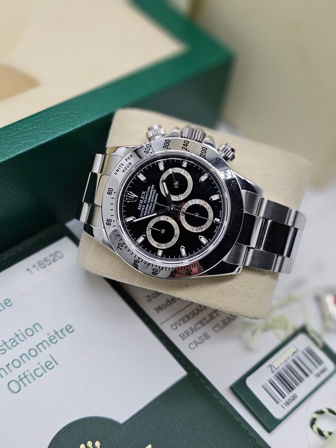 Rolex Cosmograph Daytona Black Dial Watch - 116520 2006 Full Collectors Set