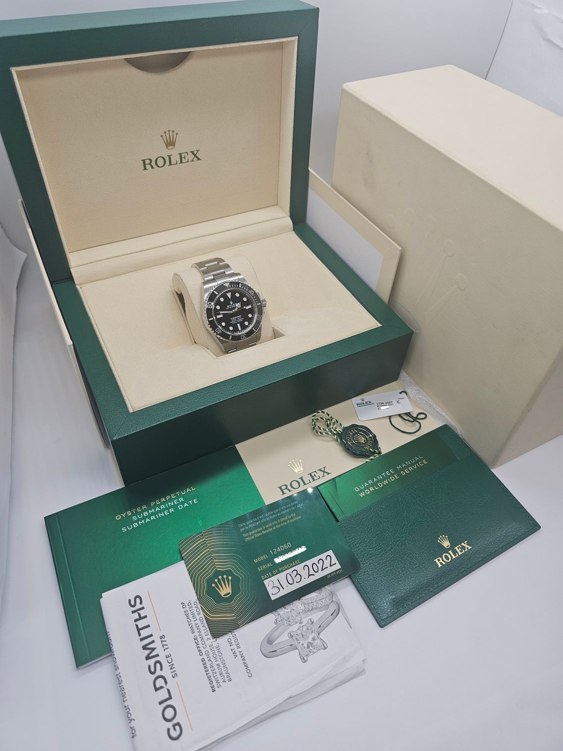 Rolex Submariner Watch 124060, 41mm, Full Set 2022