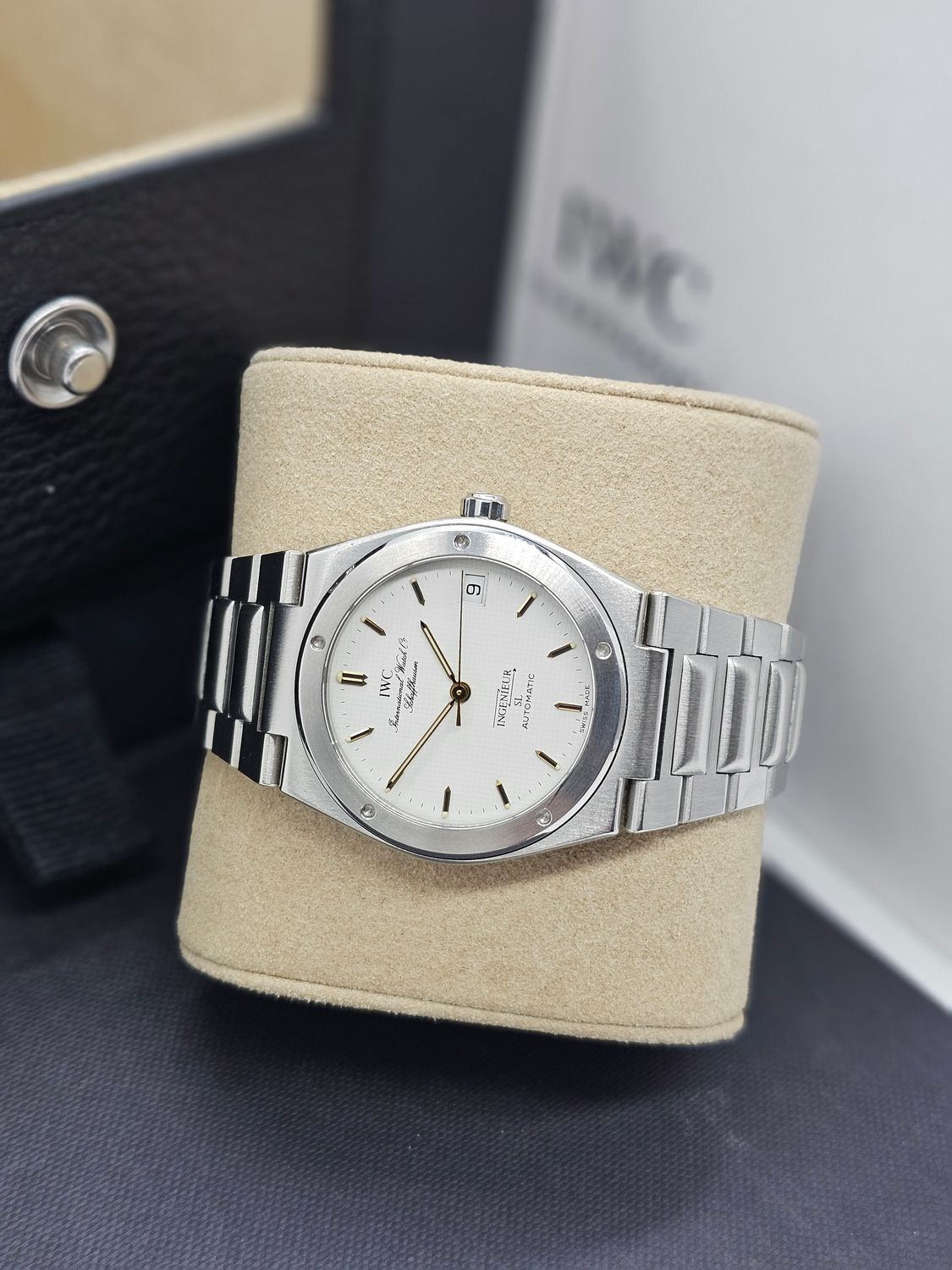 IWC Ingenieur SL Auto Rare White Graph Dial, Ref 3506, Box &amp; IWC certificate