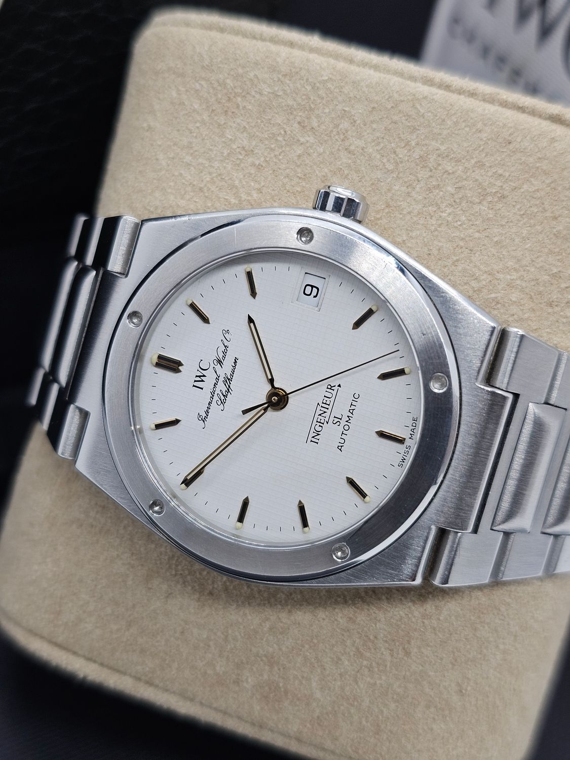 IWC Ingenieur SL Auto Rare White Graph Dial, Ref 3506, Box &amp; IWC certificate