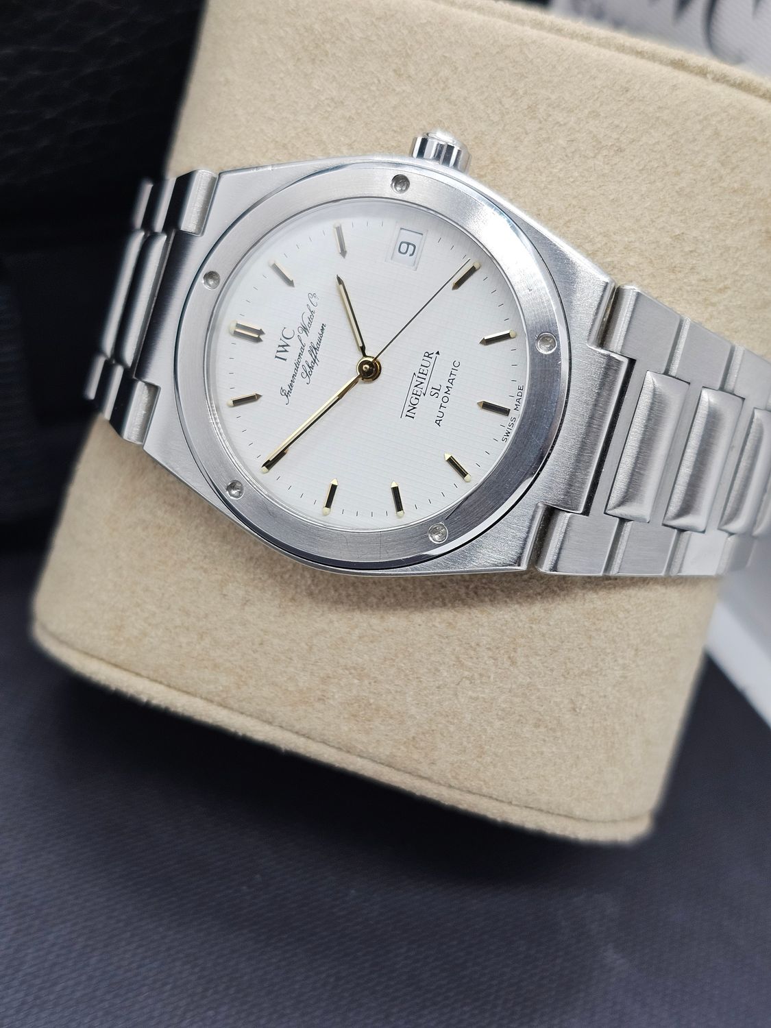 IWC Ingenieur SL Auto Rare White Graph Dial, Ref 3506, Box &amp; IWC certificate