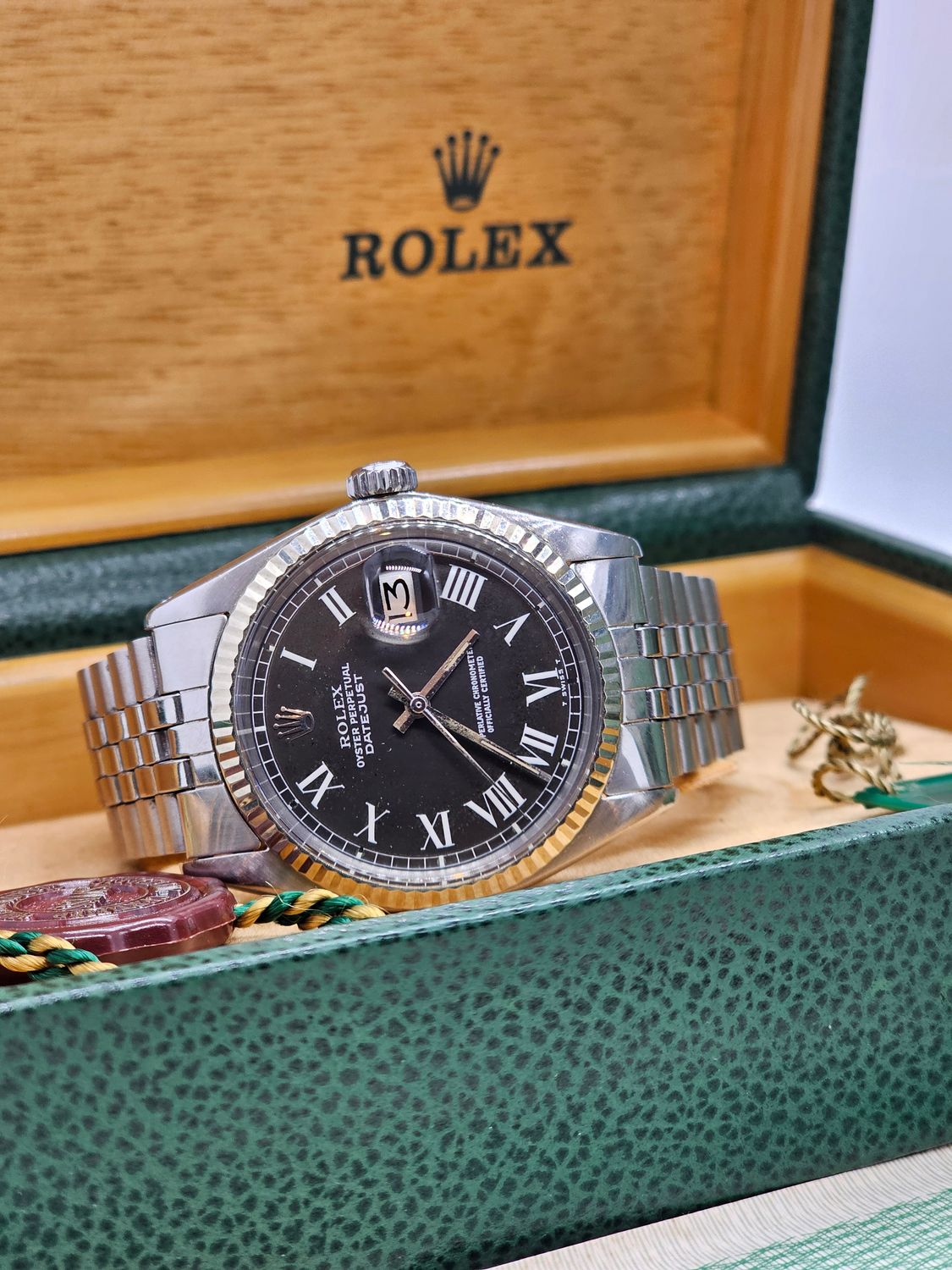 Rolex Datejust 36mm Watch - 1601 Rare Grey Buckley Dial, Inc Box &amp; Papers