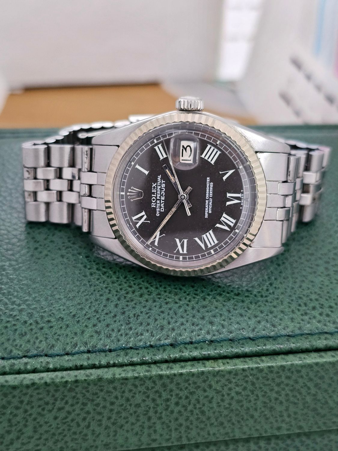 Rolex Datejust 36mm Watch - 1601 Rare Grey Buckley Dial, Inc Box &amp; Papers