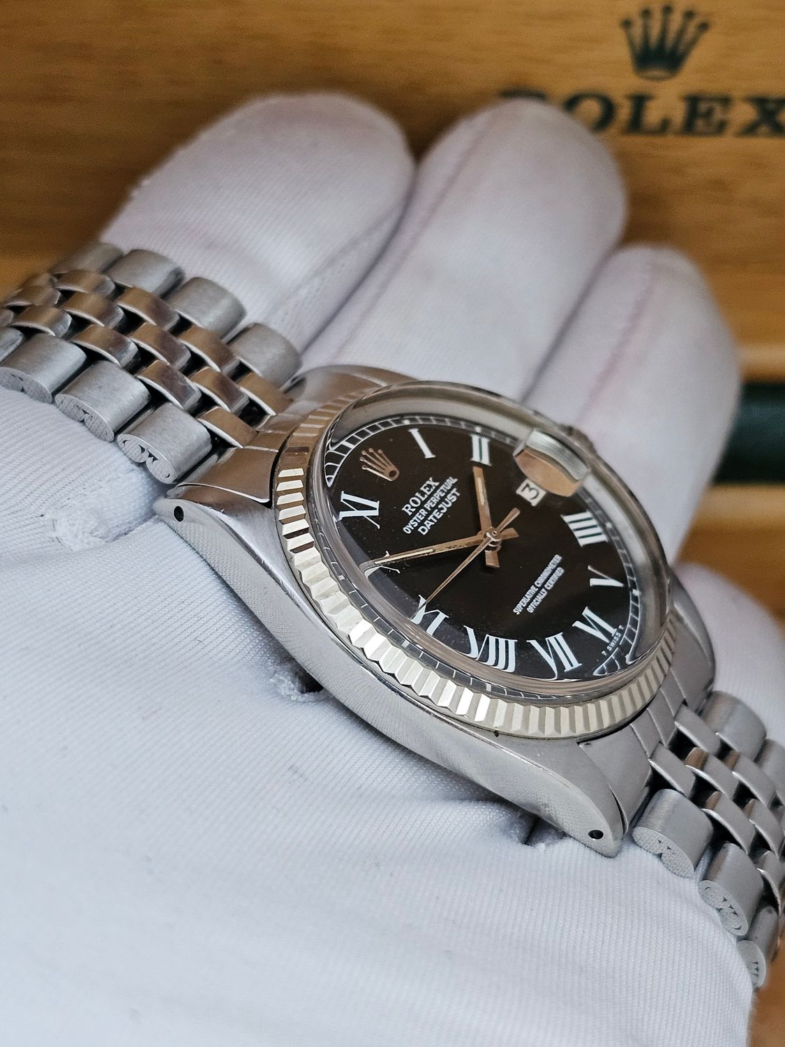Rolex Datejust 36mm Watch - 1601 Rare Grey Buckley Dial, Inc Box &amp; Papers