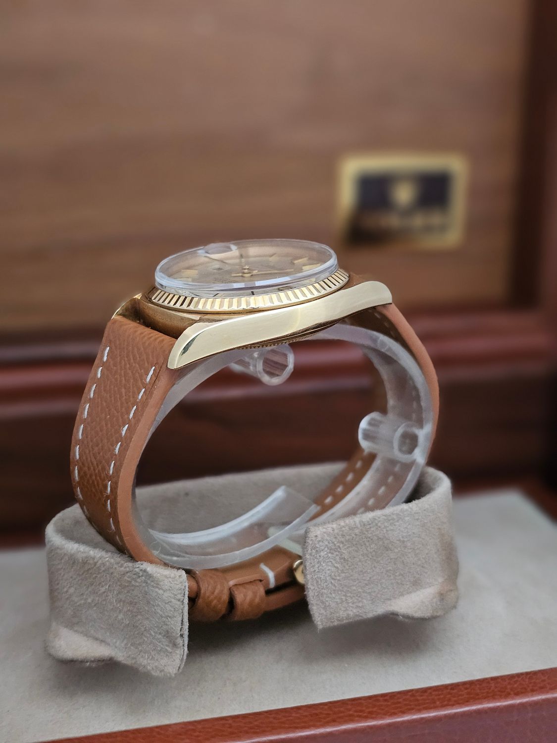 Rolex Day-Date 36mm 18K Gold Original Linen Sigma Dial, Ref 1803 Circa 1972