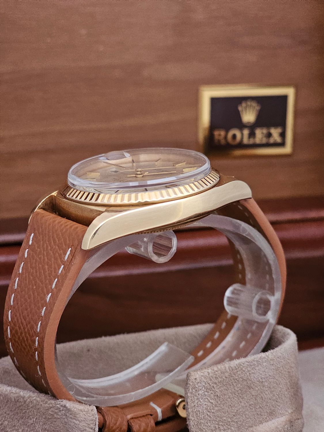 Rolex Day-Date 36mm 18K Gold Original Linen Sigma Dial, Ref 1803 Circa 1972