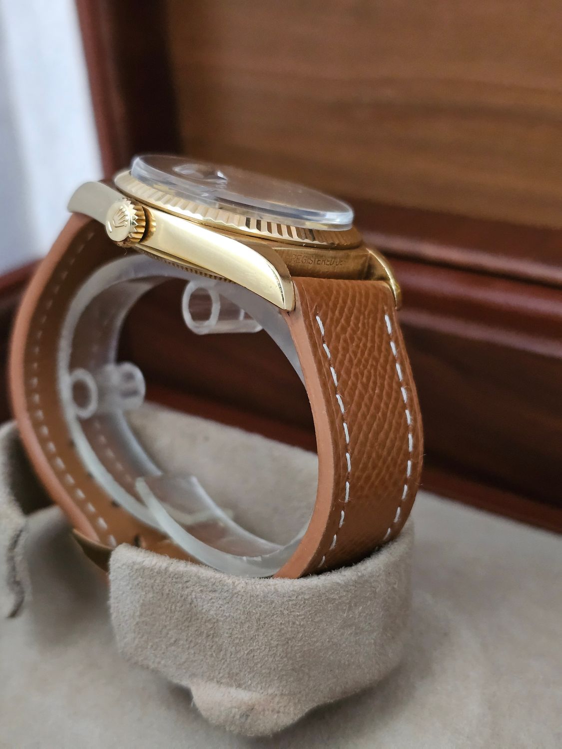 Rolex Day-Date 36mm 18K Gold Original Linen Sigma Dial, Ref 1803 Circa 1972