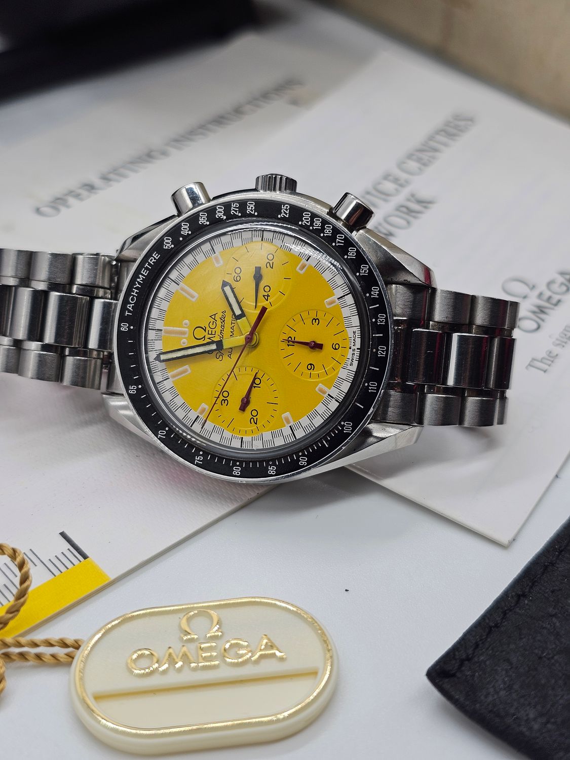 OMEGA Speedmaster Chrono Micheal Schumacher Yellow Watch - 3510.12.00