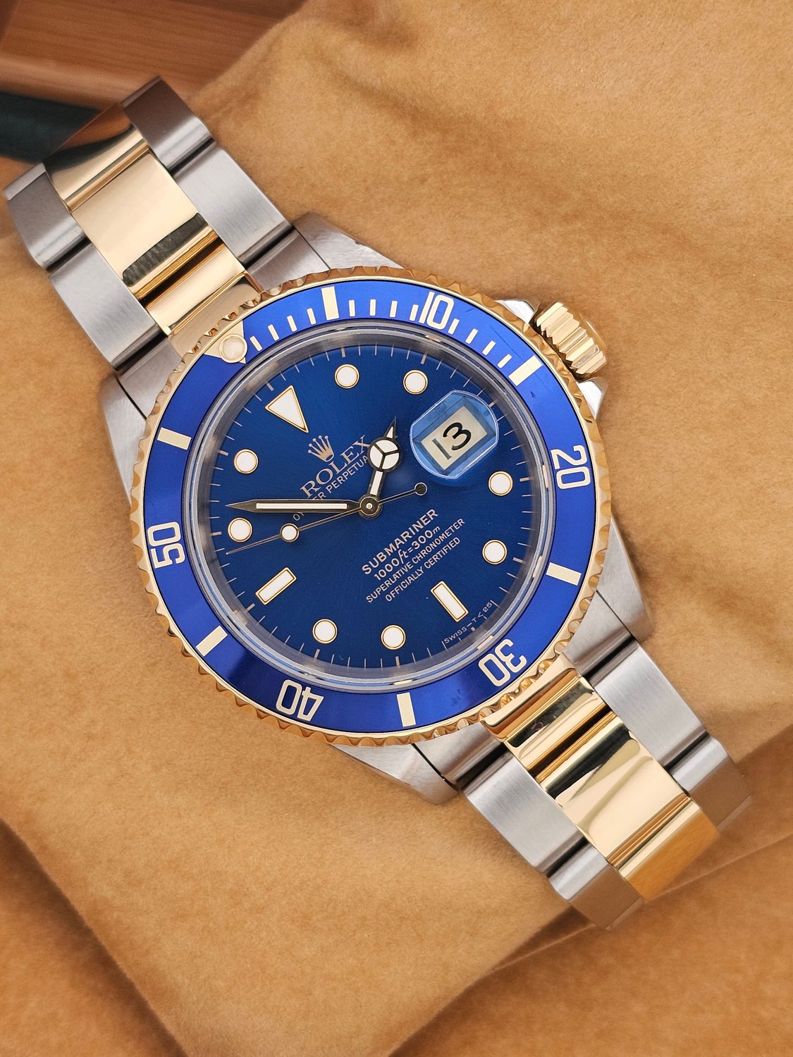 Rolex Submariner Date 16613LB Bluesy, 1996 Full Set with 2022 Rolex Service