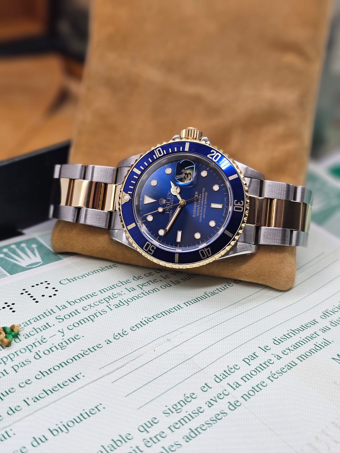 Rolex Submariner Date 16613LB Bluesy, 1996 Full Set with 2022 Rolex Service