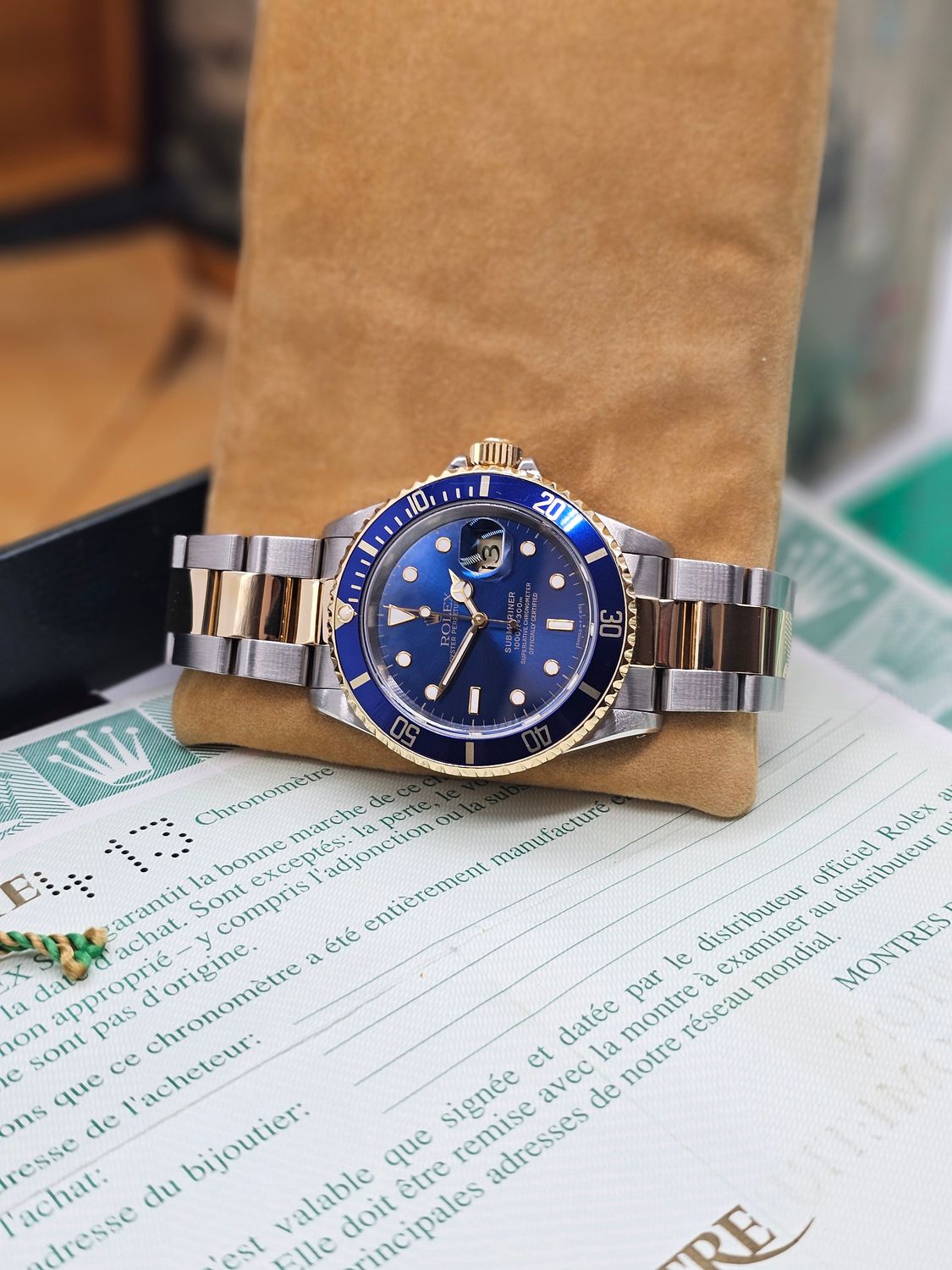 Rolex Submariner Date 16613LB Bluesy, 1996 Full Set with 2022 Rolex Service
