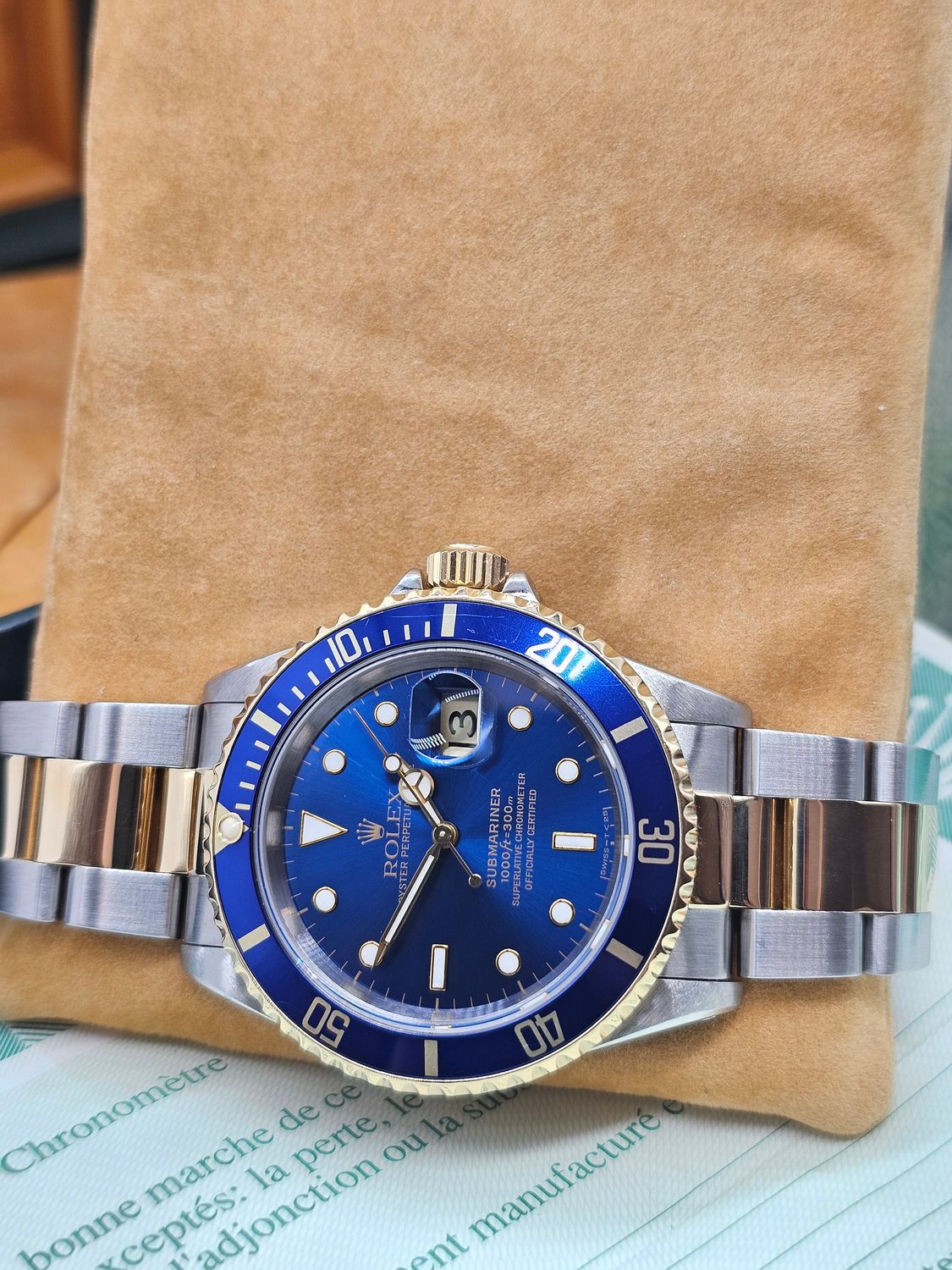 Rolex Submariner Date 16613LB Bluesy, 1996 Full Set with 2022 Rolex Service