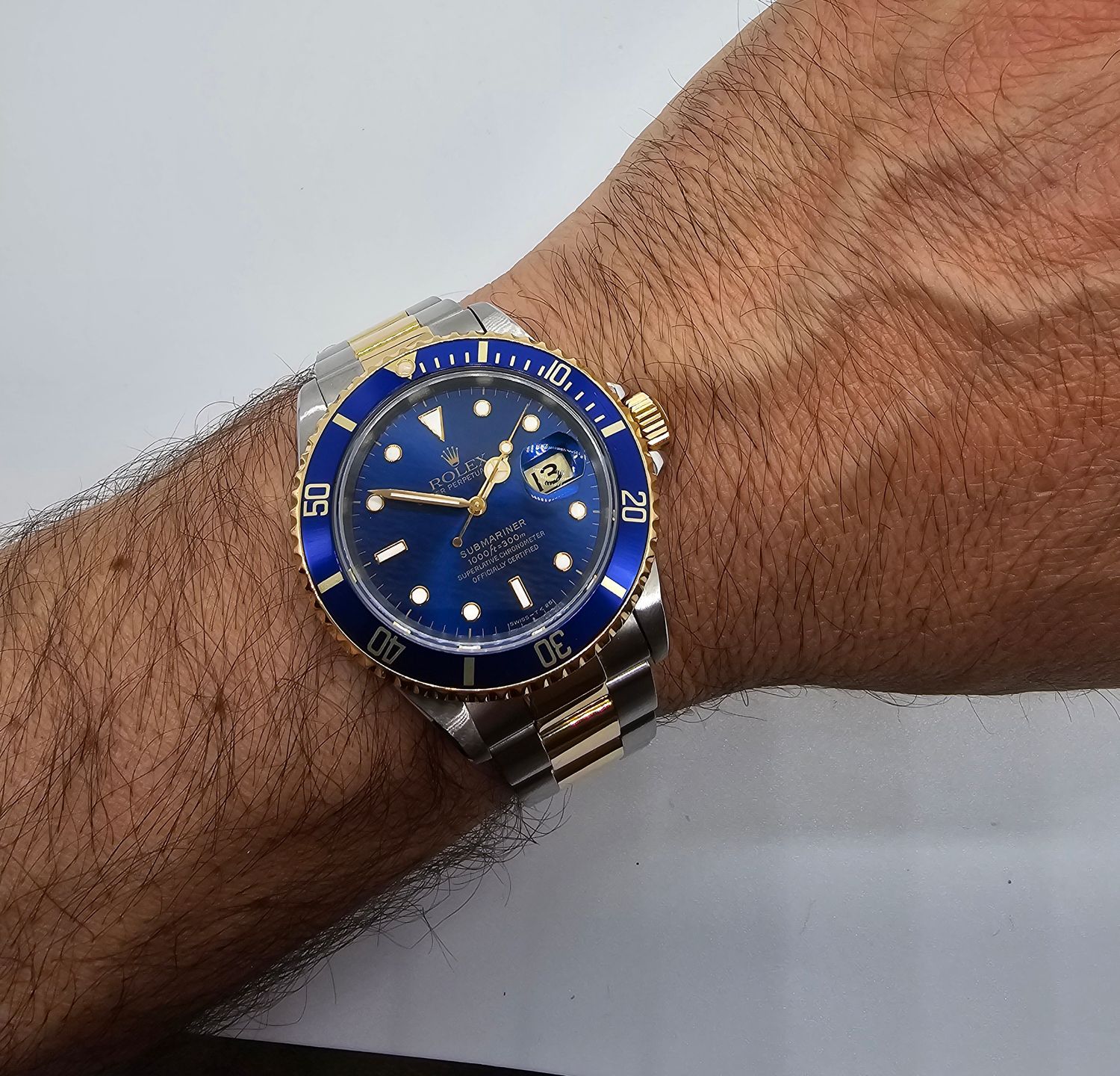 Rolex Submariner Date 16613LB Bluesy, 1996 Full Set with 2022 Rolex Service