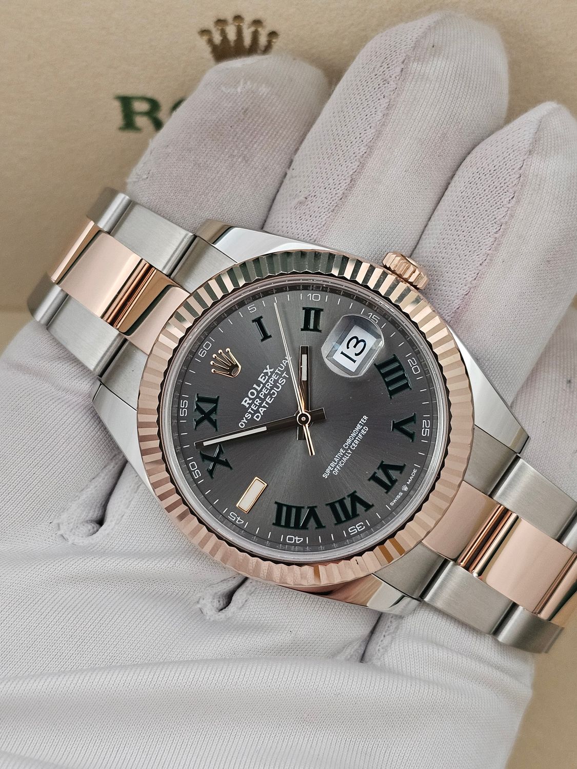 Rolex Datejust 41mm Watch, Ref 126331 Wimbledon, Steel &amp; Rose Gold 2021 Full Set