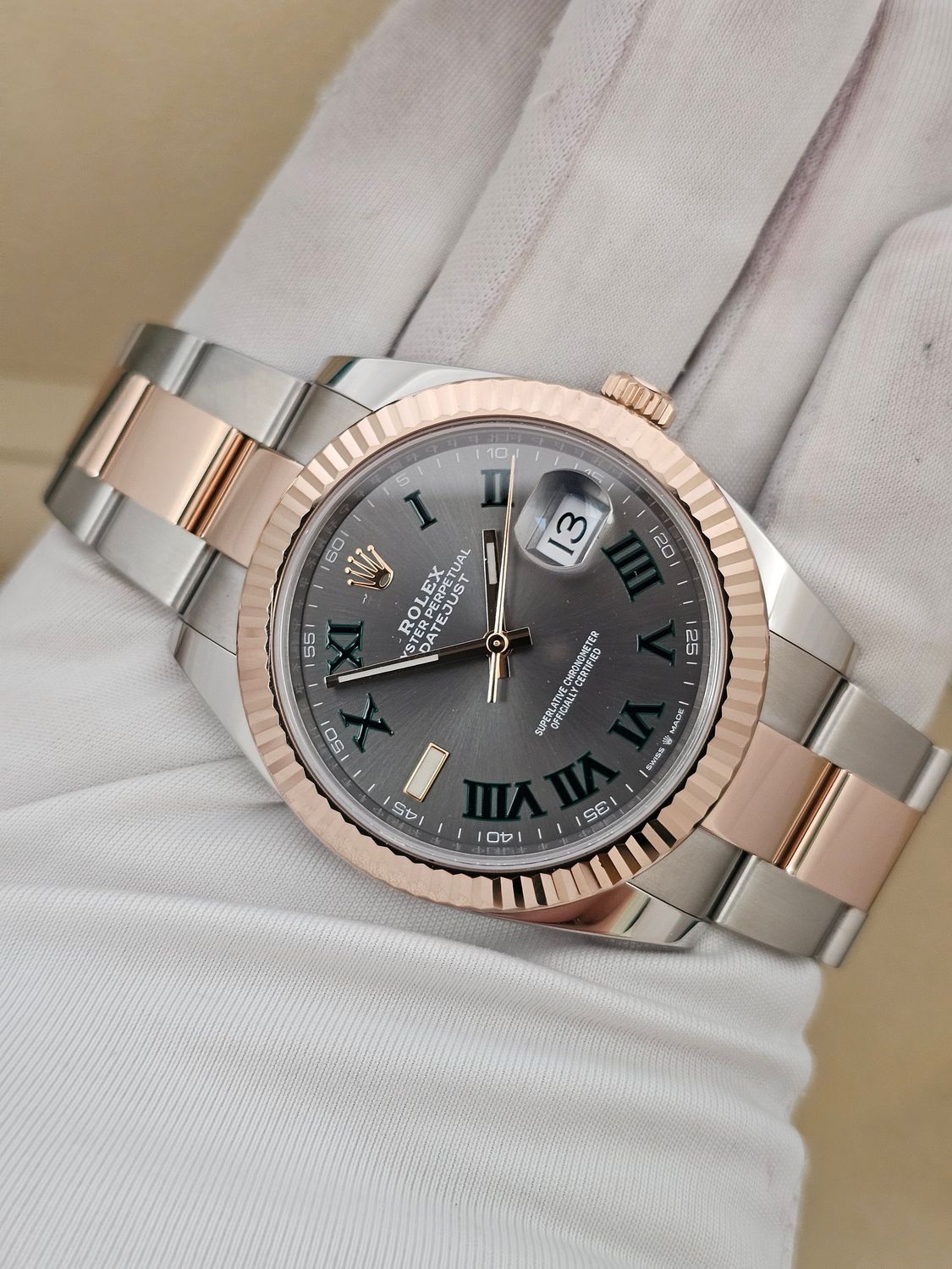 Rolex Datejust 41mm Watch, Ref 126331 Wimbledon, Steel &amp; Rose Gold 2021 Full Set