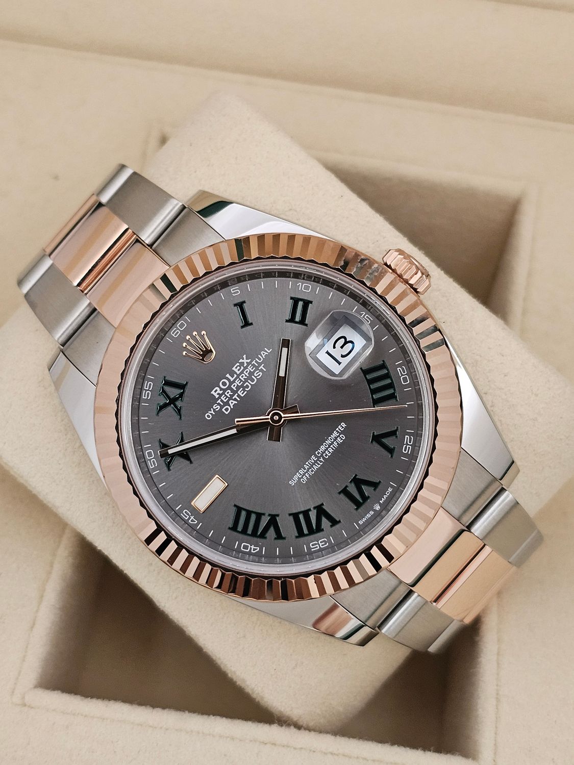 Rolex Datejust 41mm Watch, Ref 126331 Wimbledon, Steel &amp; Rose Gold 2021 Full Set