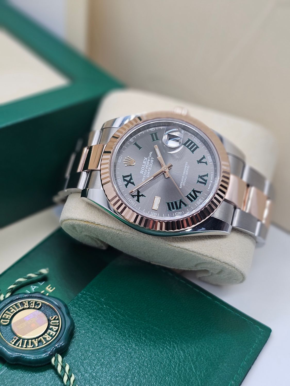 Rolex Datejust 41mm Watch, Ref 126331 Wimbledon, Steel &amp; Rose Gold 2021 Full Set