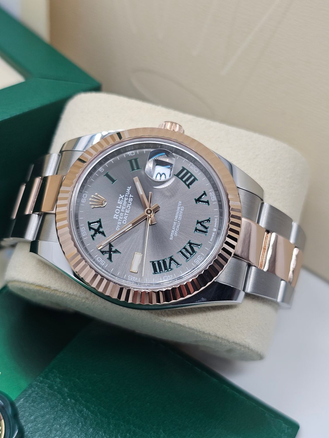 Rolex Datejust 41mm Watch, Ref 126331 Wimbledon, Steel &amp; Rose Gold 2021 Full Set