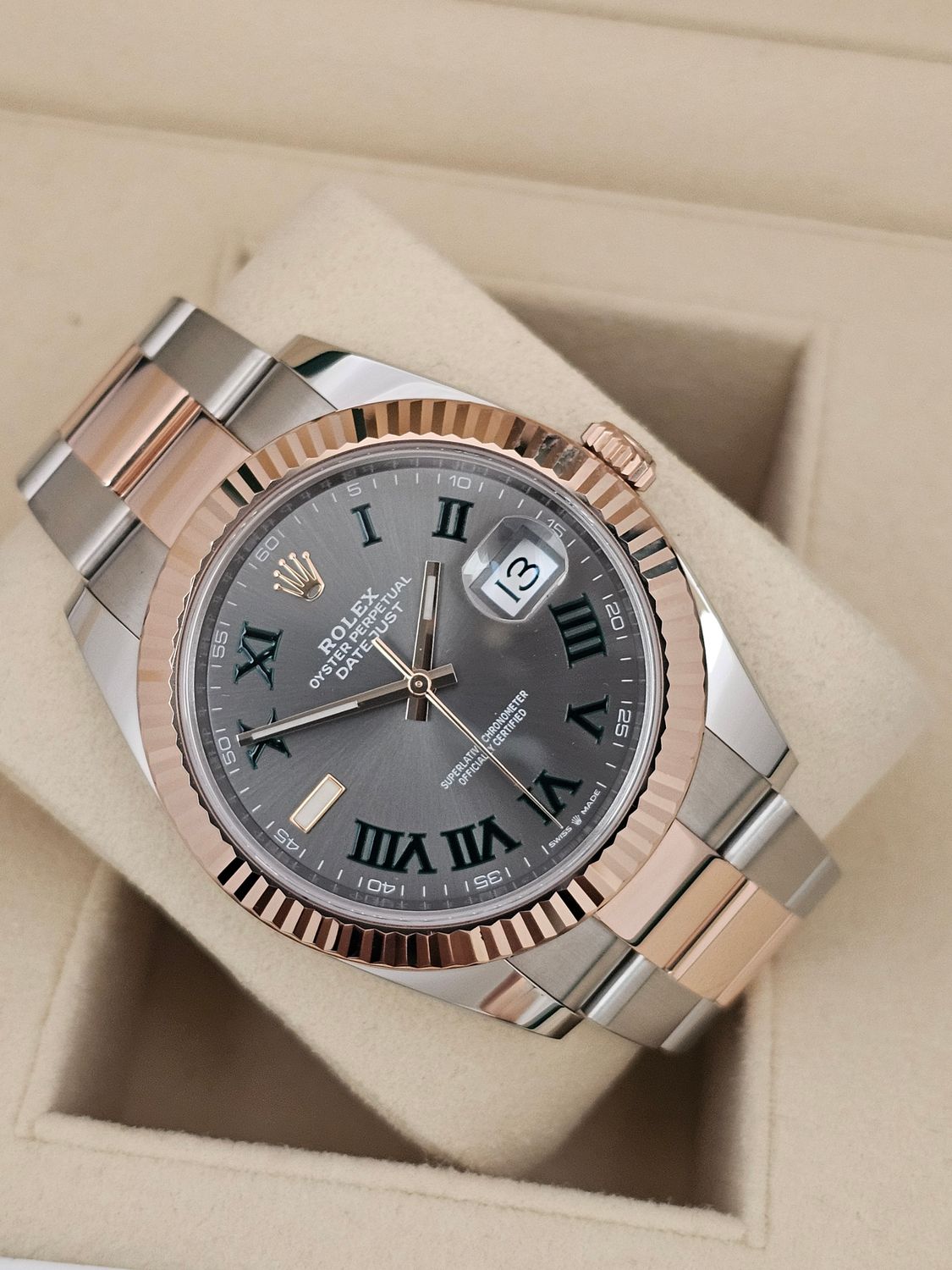 Rolex Datejust 41mm Watch, Ref 126331 Wimbledon, Steel &amp; Rose Gold 2021 Full Set