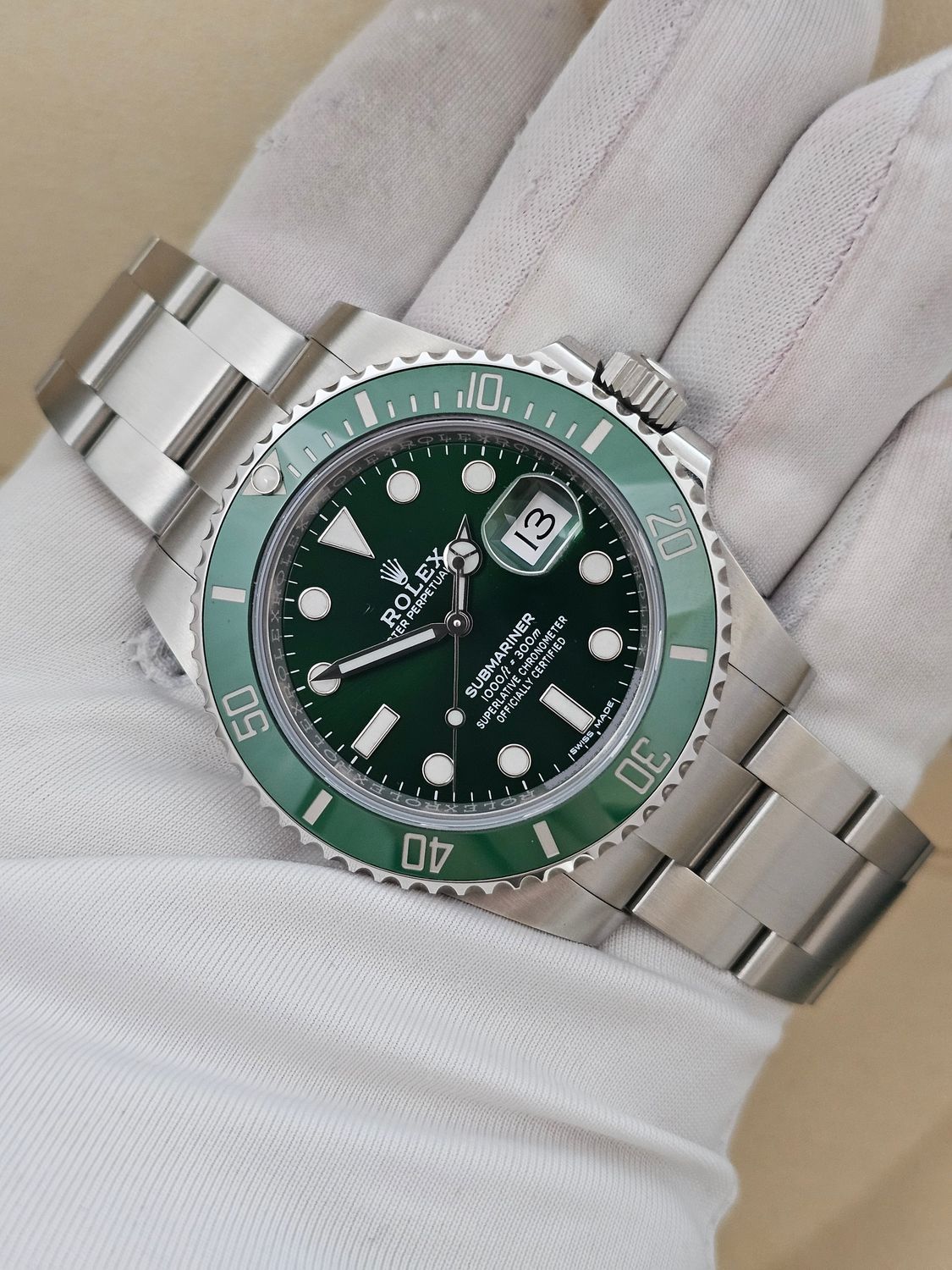 Rolex Submariner Date Watch 116610LV Hulk, 2019 Full Set, Excellent Condition