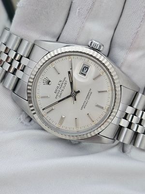 Rolex Datejust Silver Dial Watch - Ref 16014 in Excellent Unpolished Condition