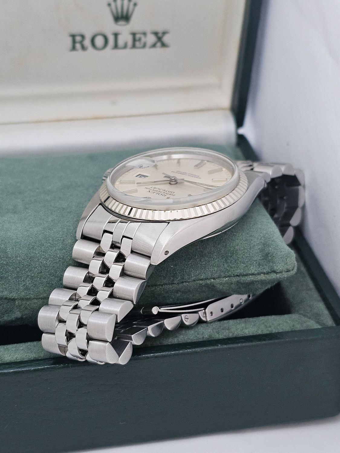 Rolex Datejust Silver Dial Watch - Ref 16014 in Excellent Unpolished Condition