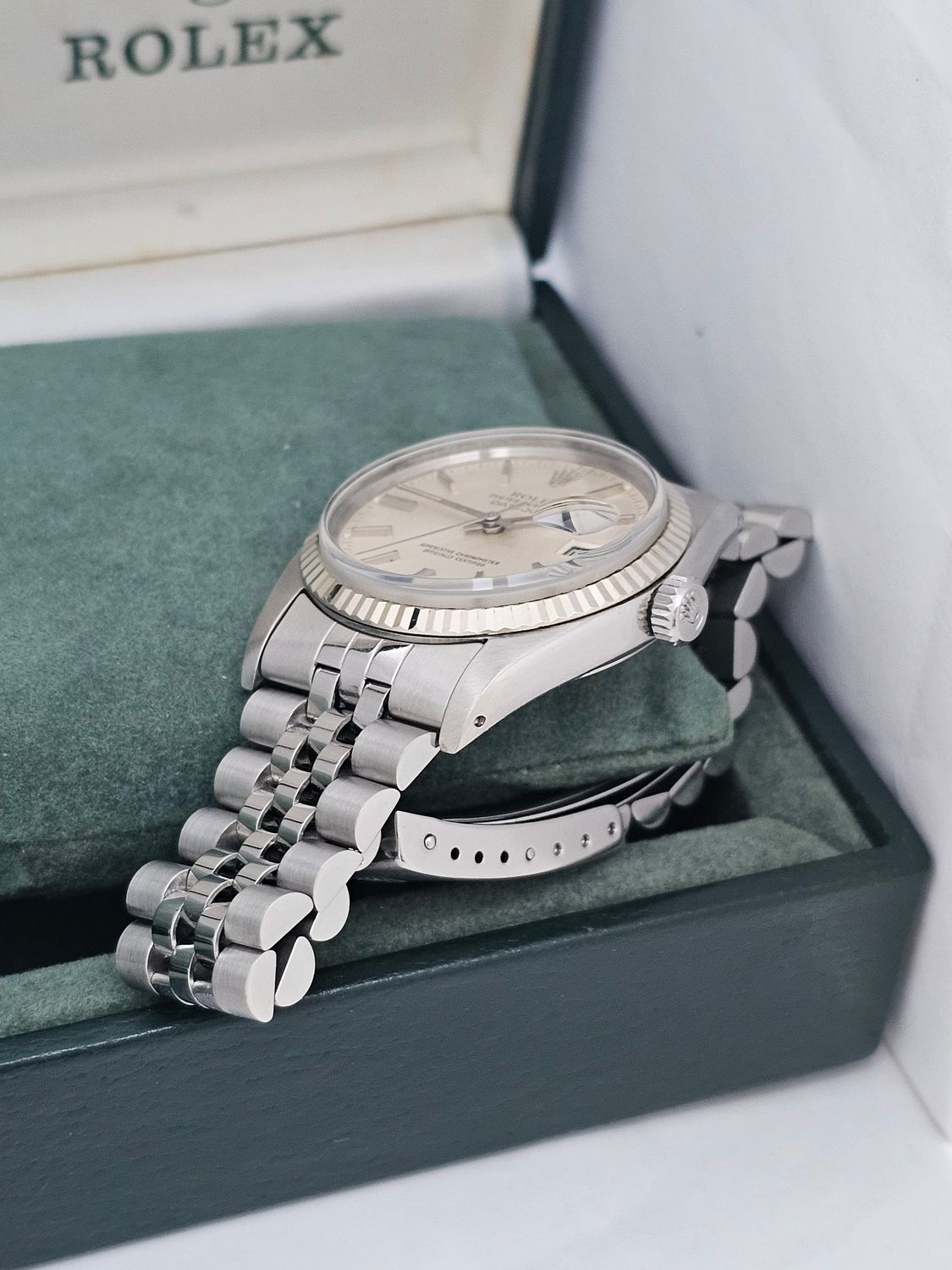 Rolex Datejust Silver Dial Watch - Ref 16014 in Excellent Unpolished Condition