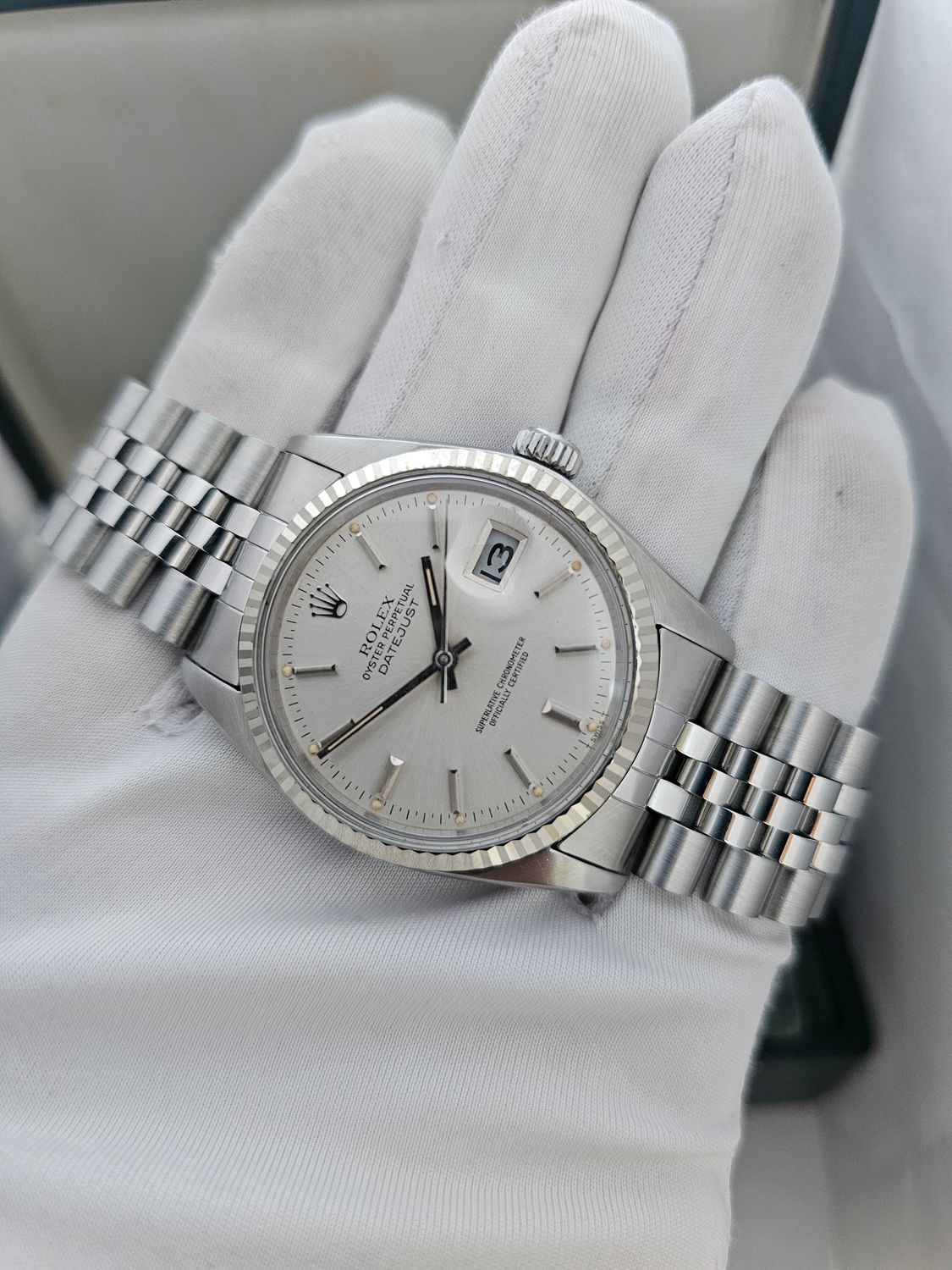Rolex Datejust Silver Dial Watch - Ref 16014 in Excellent Unpolished Condition