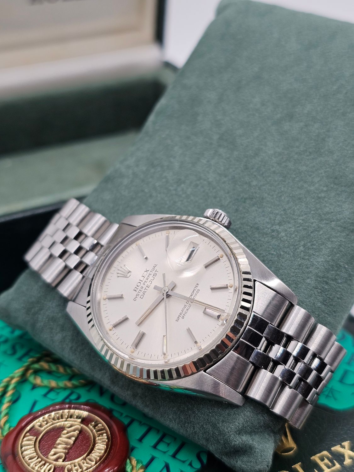 Rolex Datejust Silver Dial Watch - Ref 16014 in Excellent Unpolished Condition